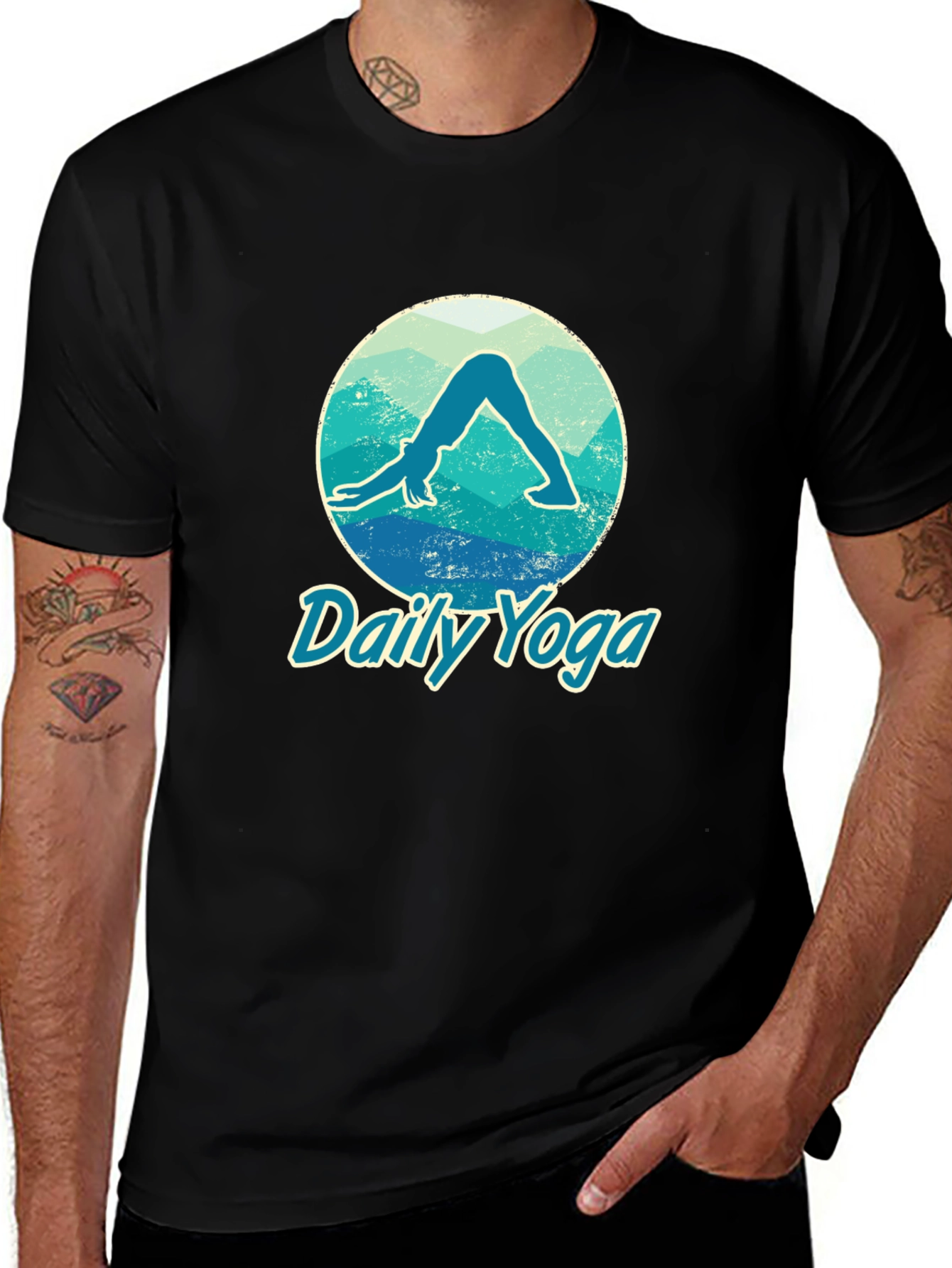 Daily Yoga Graphic T-Shirt - Black Cotton Tee