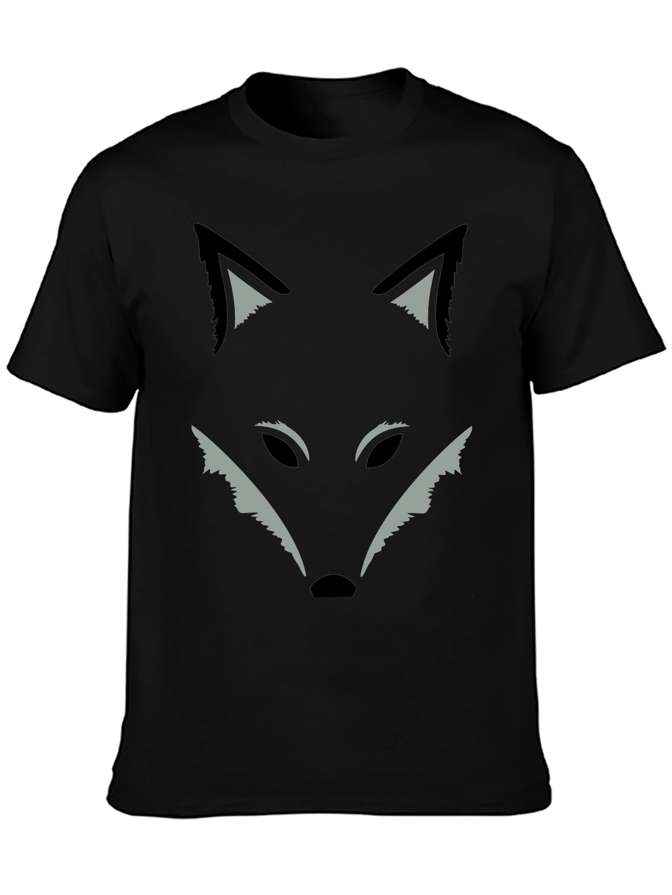 Fox Graphic Print T-Shirt - Black