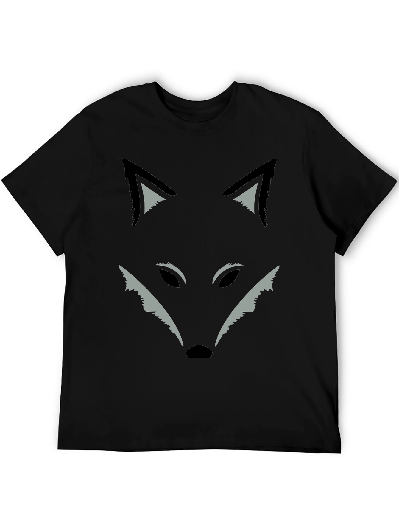 Fox Graphic Print T-Shirt - Black