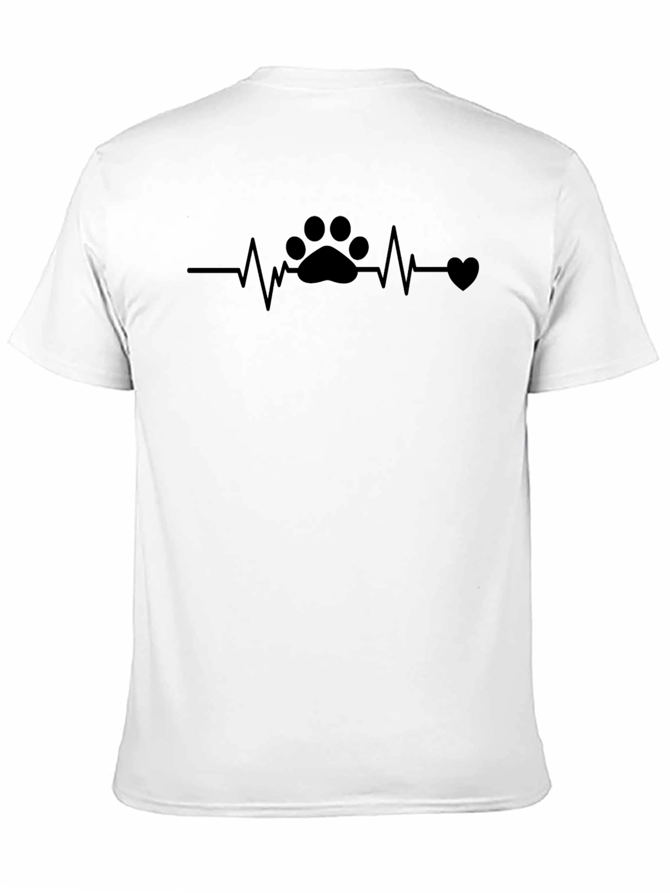 Heartbeat Paw Print T-Shirt - Pet Lover Tee