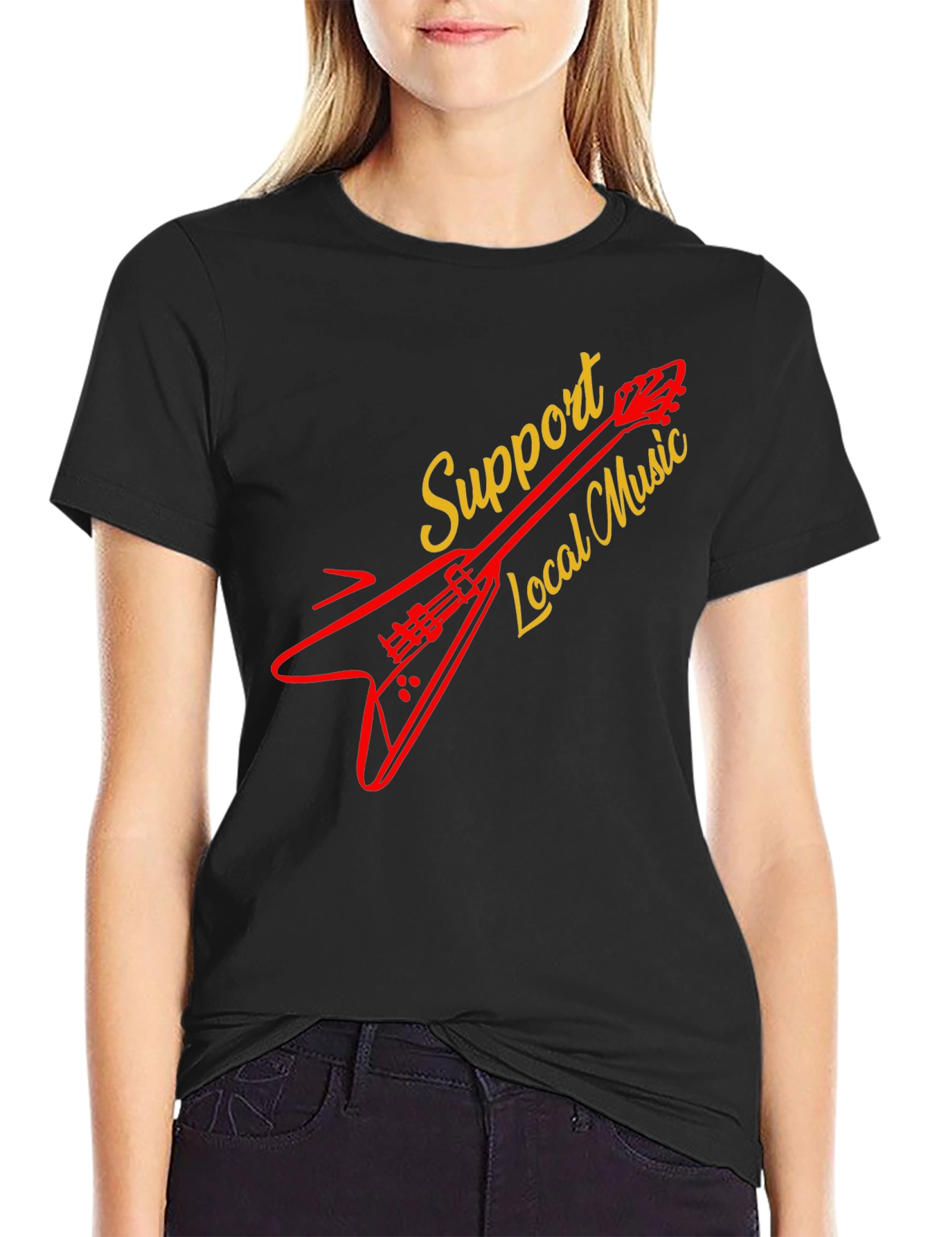 Support Local Music Guitar T-Shirt