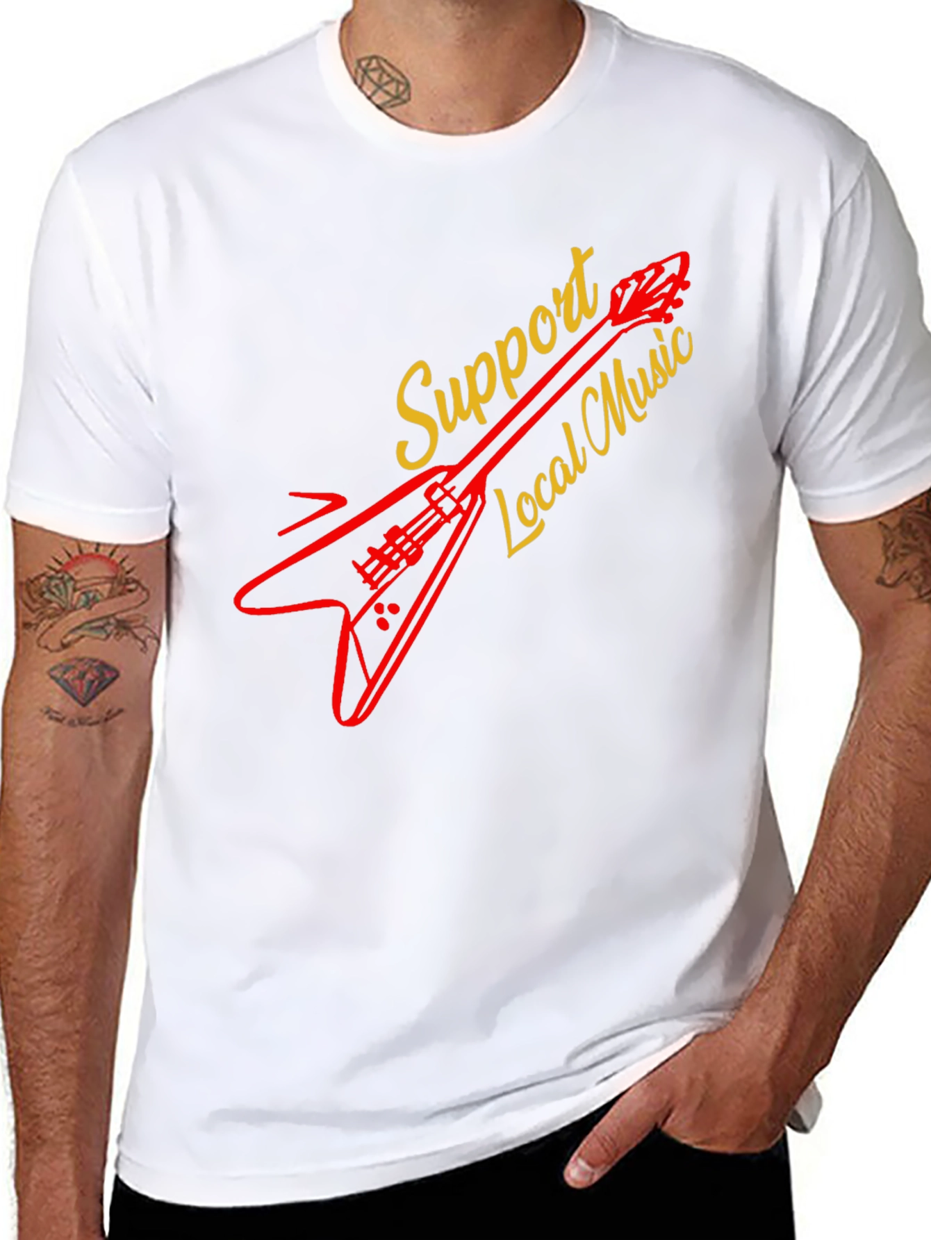 Support Local Music Guitar T-Shirt