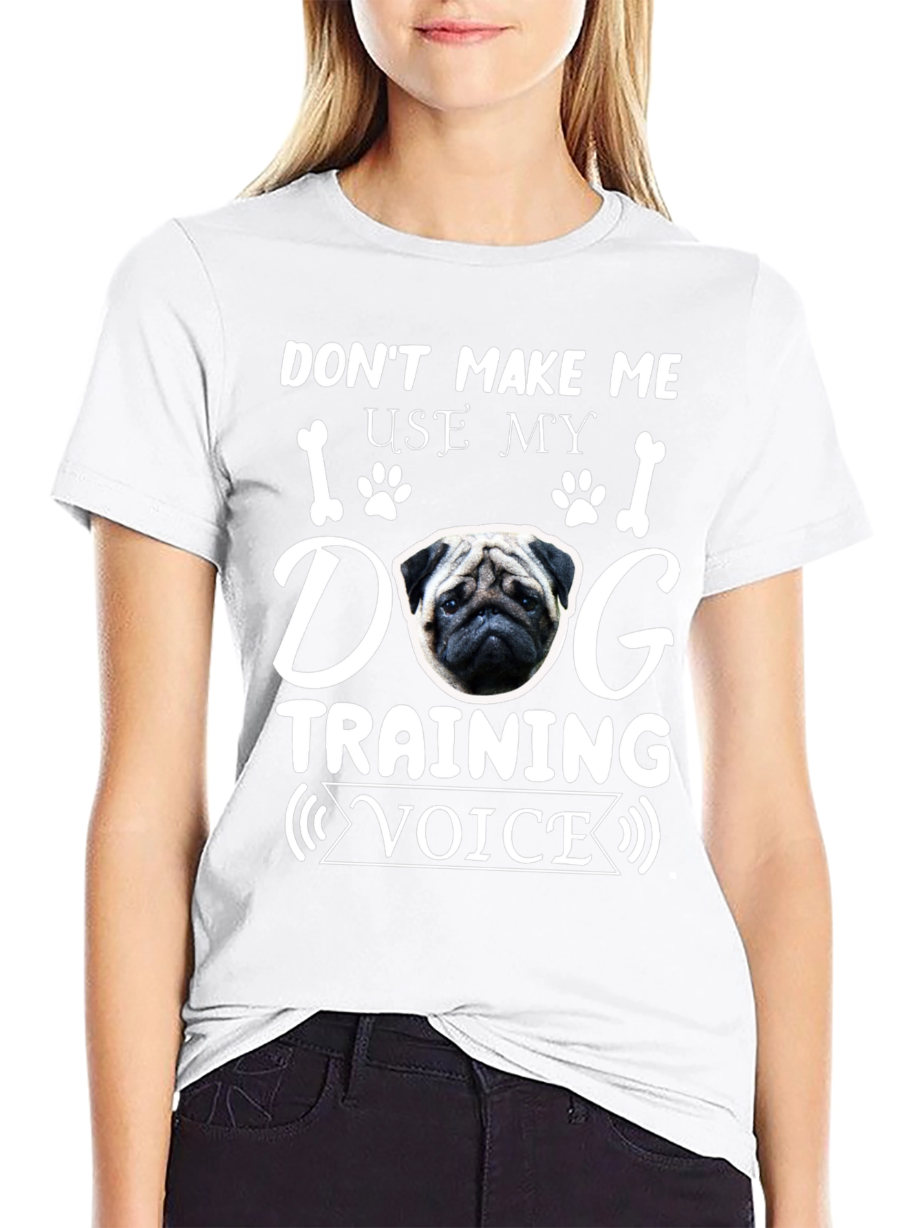 Dog Training Voice T-Shirt - Pug Graphic Tee