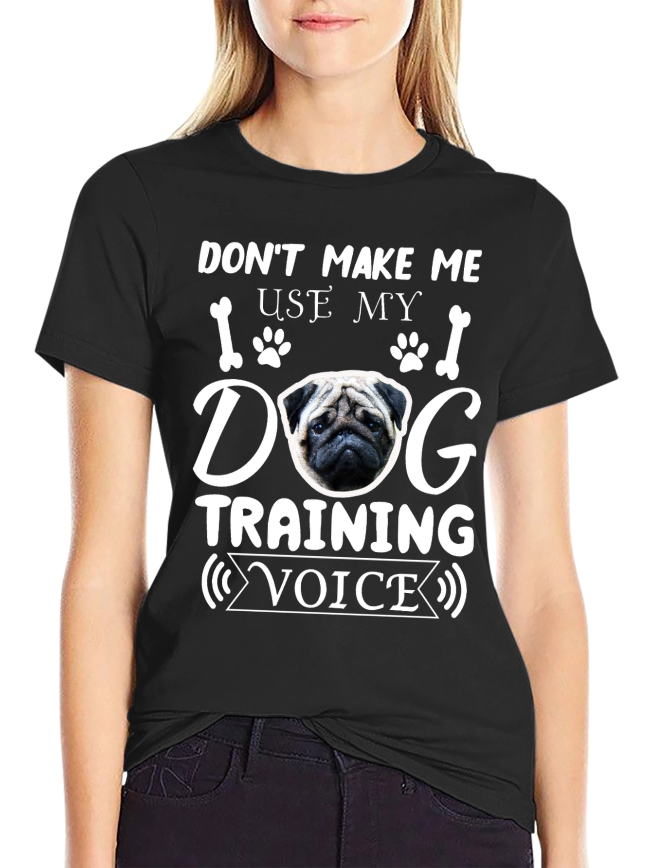 Dog Training Voice T-Shirt - Pug Graphic Tee