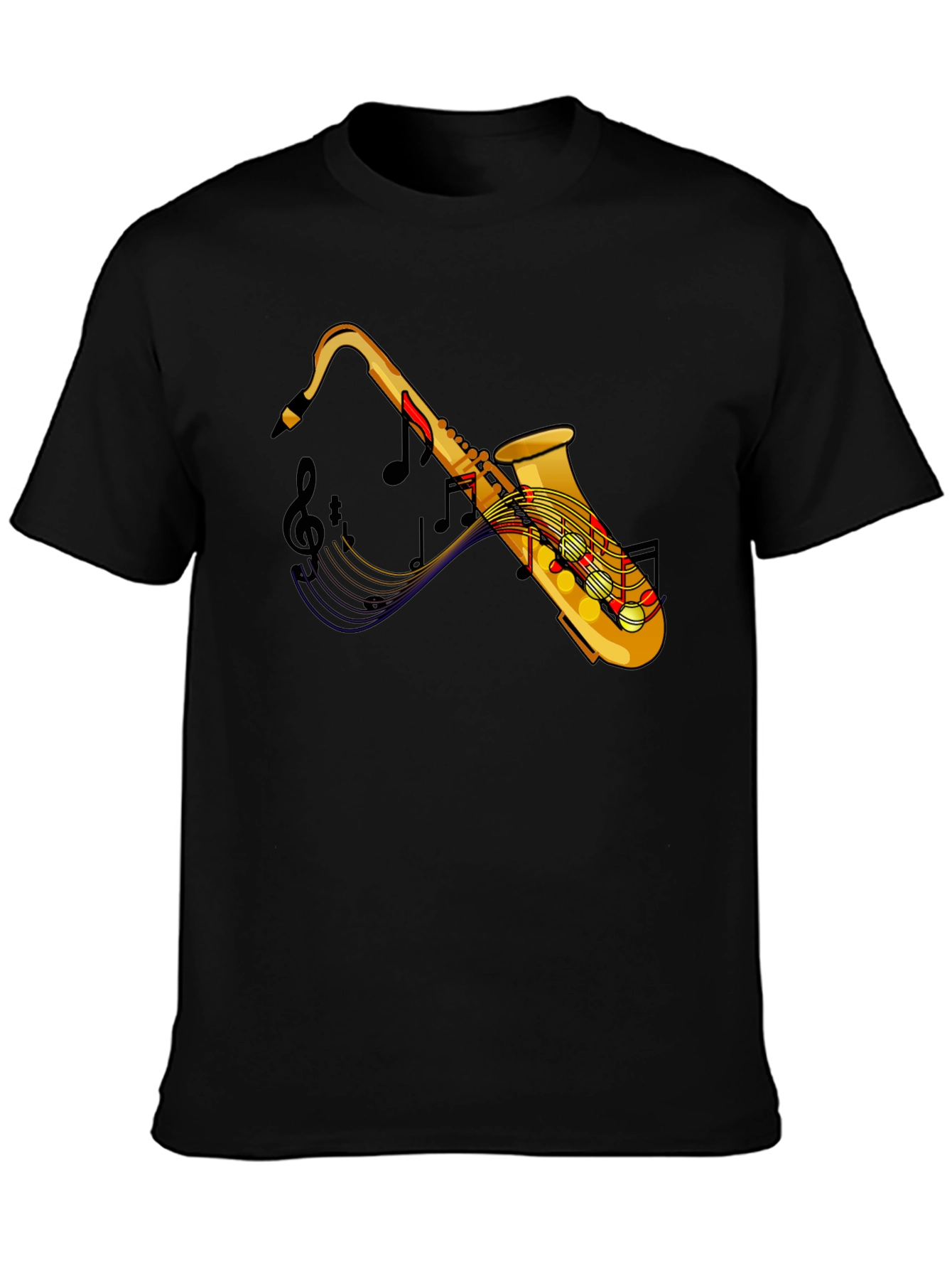 Saxophone Graphic Print T-Shirt
