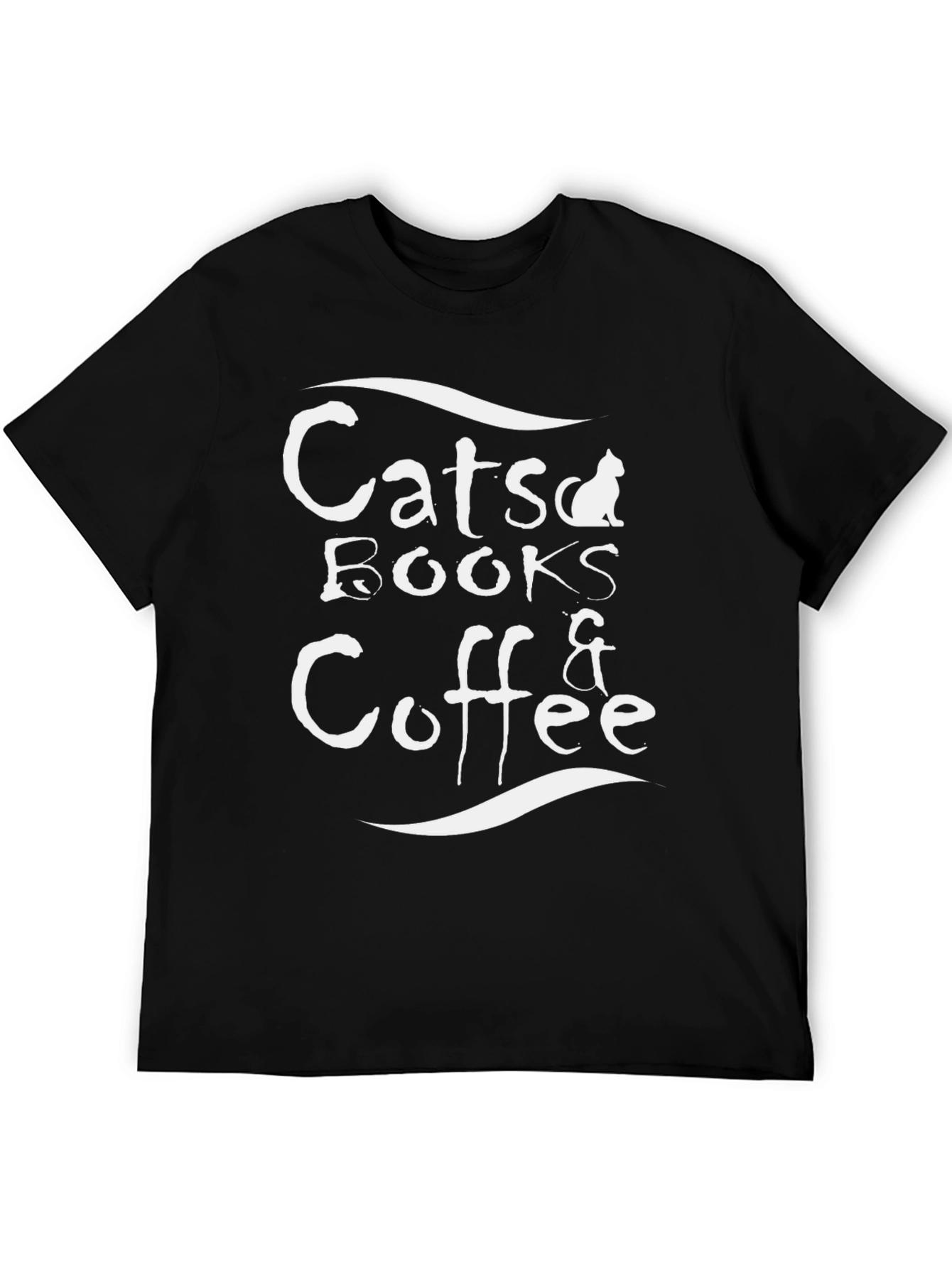 Cats Books & Coffee Graphic T-Shirt