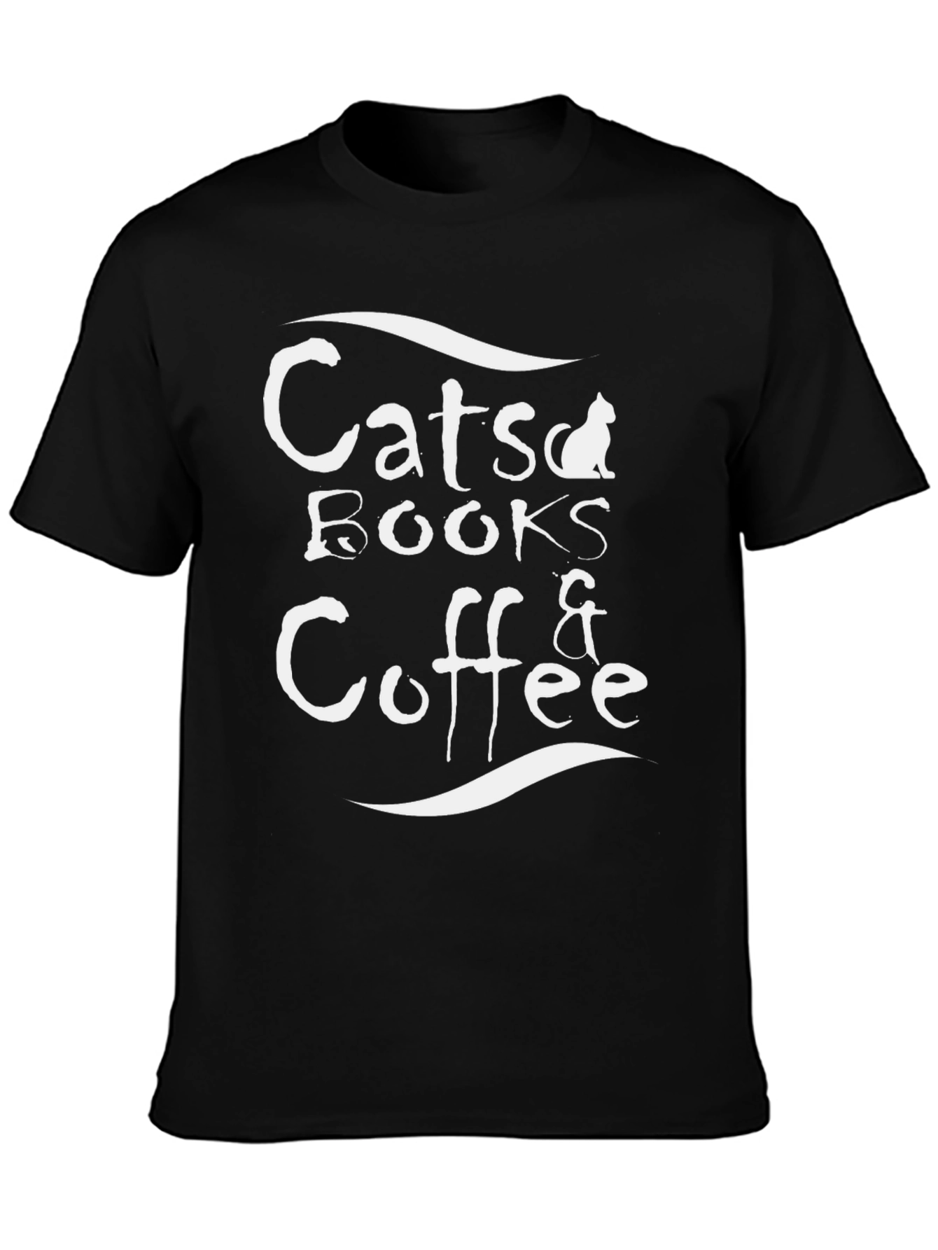 Cats Books & Coffee Graphic T-Shirt