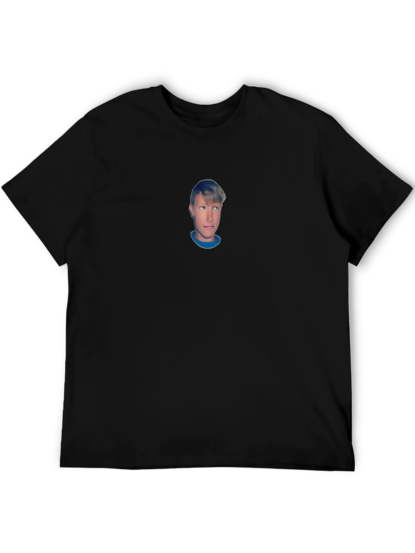 Black T-Shirt with Custom Portrait Design