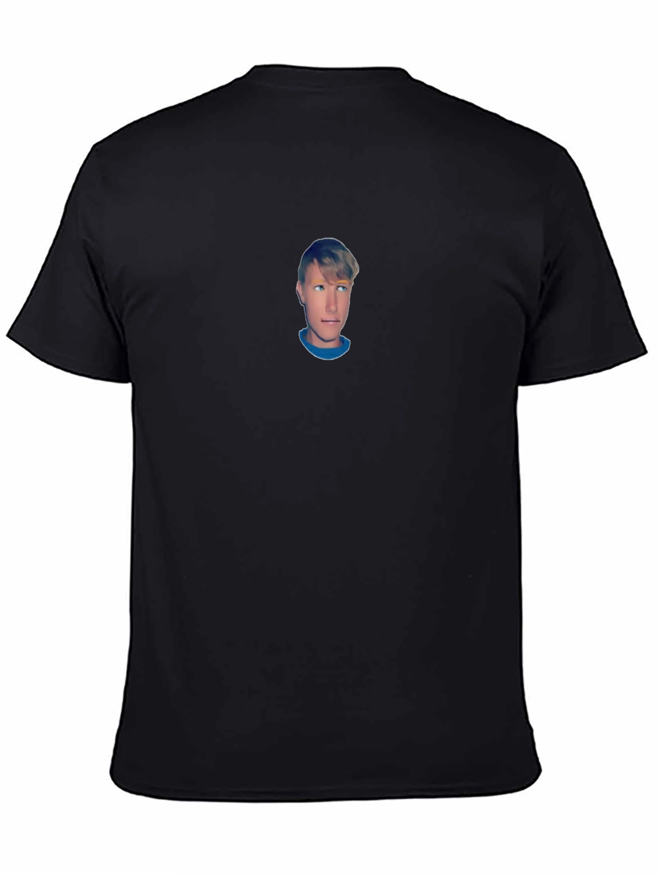 Black T-Shirt with Custom Portrait Design
