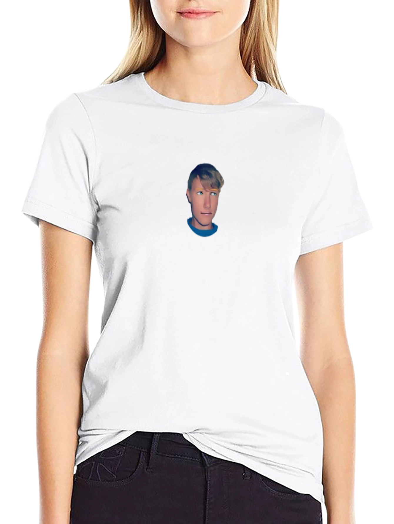 Black T-Shirt with Custom Portrait Design