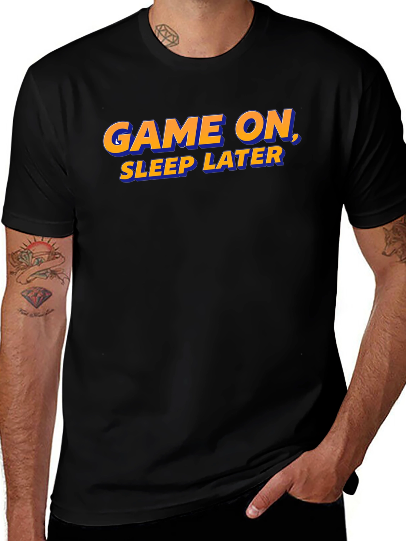Game On Sleep Later T-Shirt - Gamer Apparel