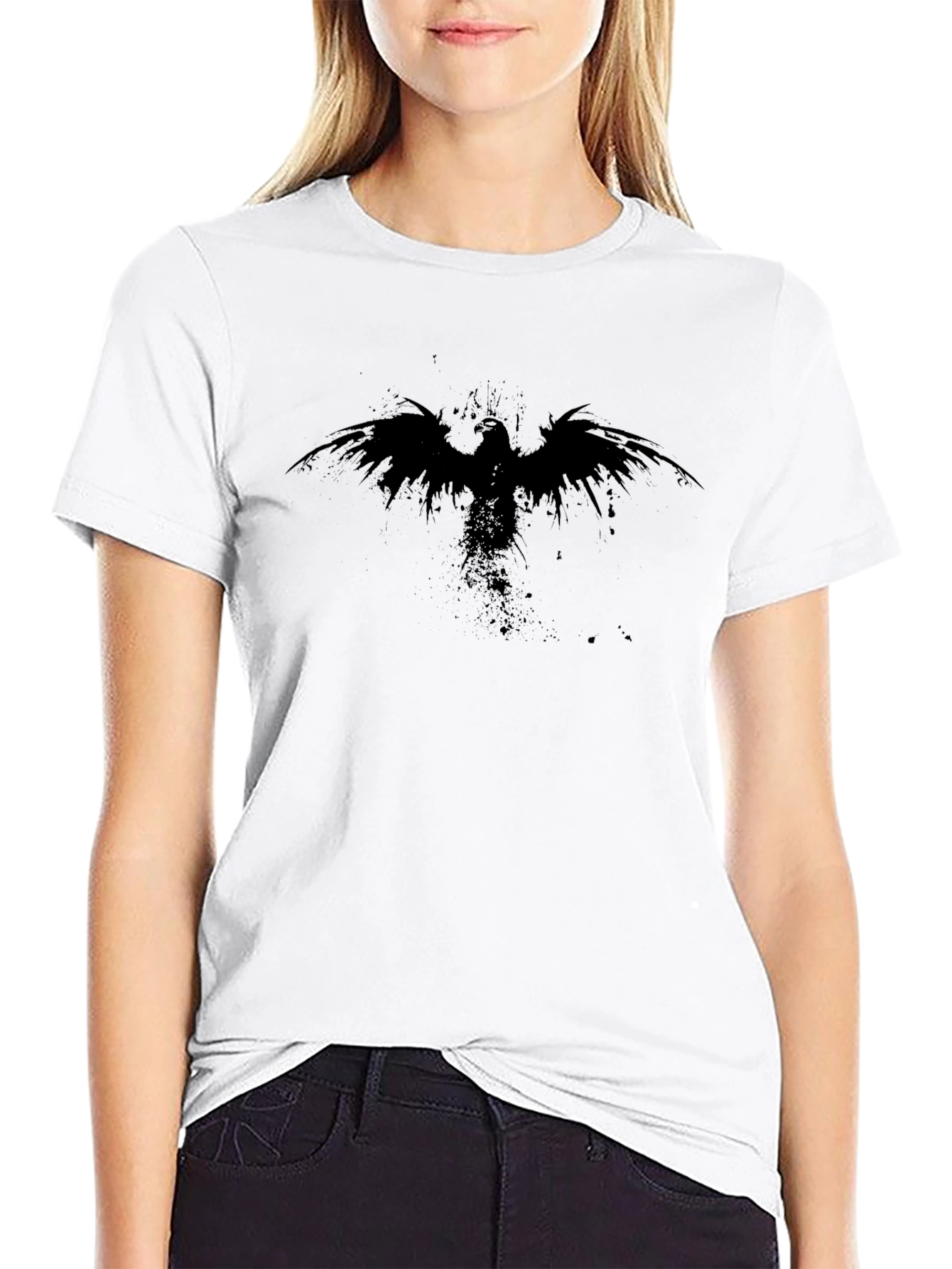 Mens Black Raven Graphic Tee - Stylish Casual Wear