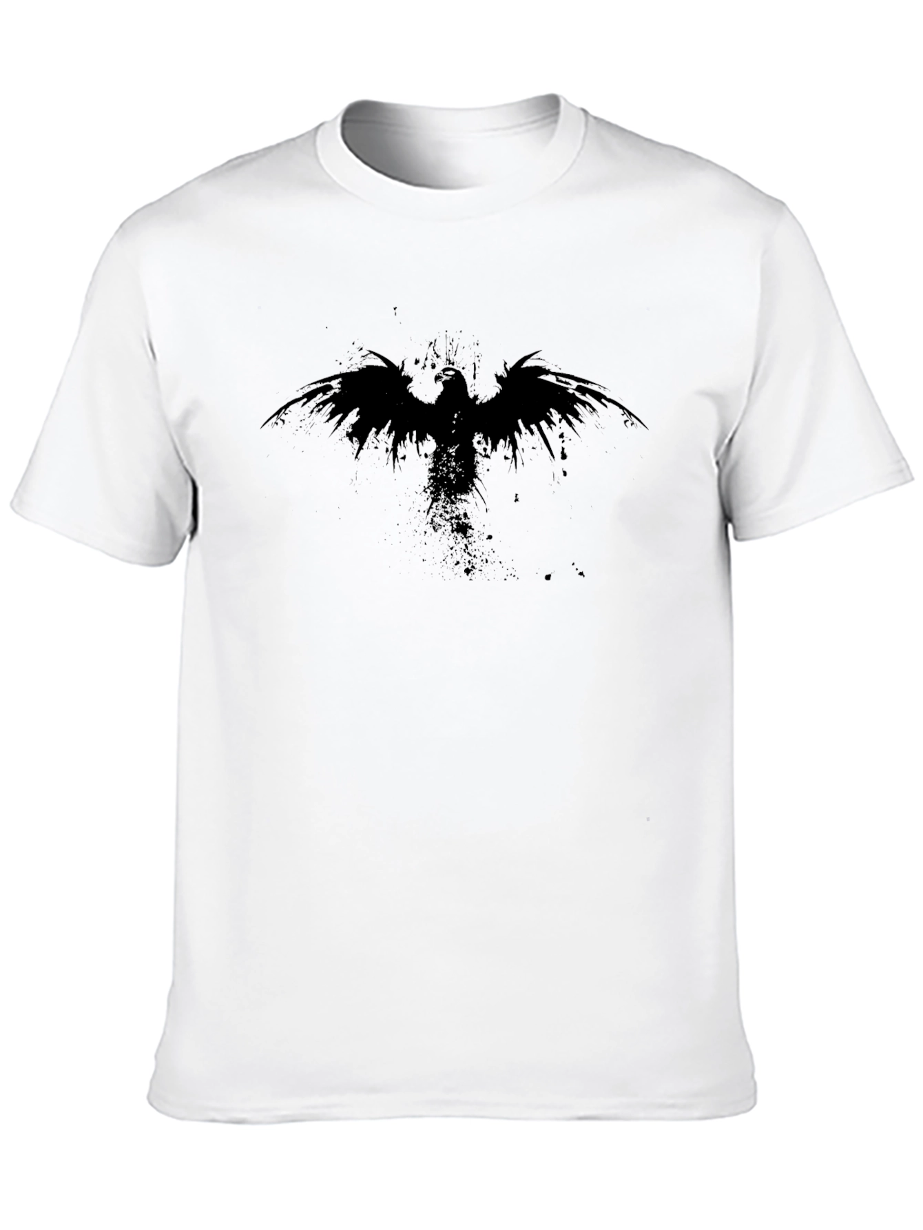 Mens Black Raven Graphic Tee - Stylish Casual Wear