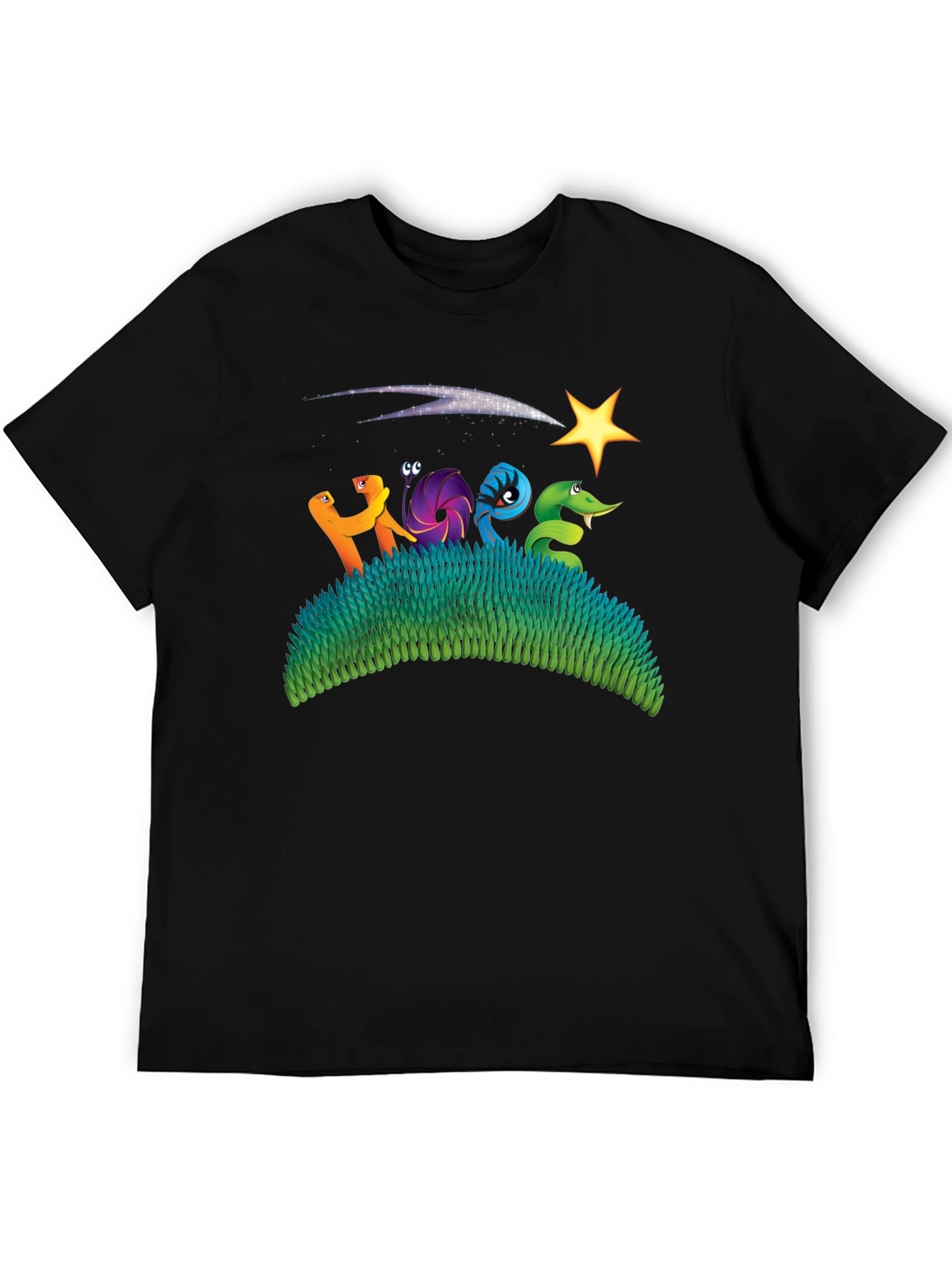 Starry Night Worms Black Graphic Tee