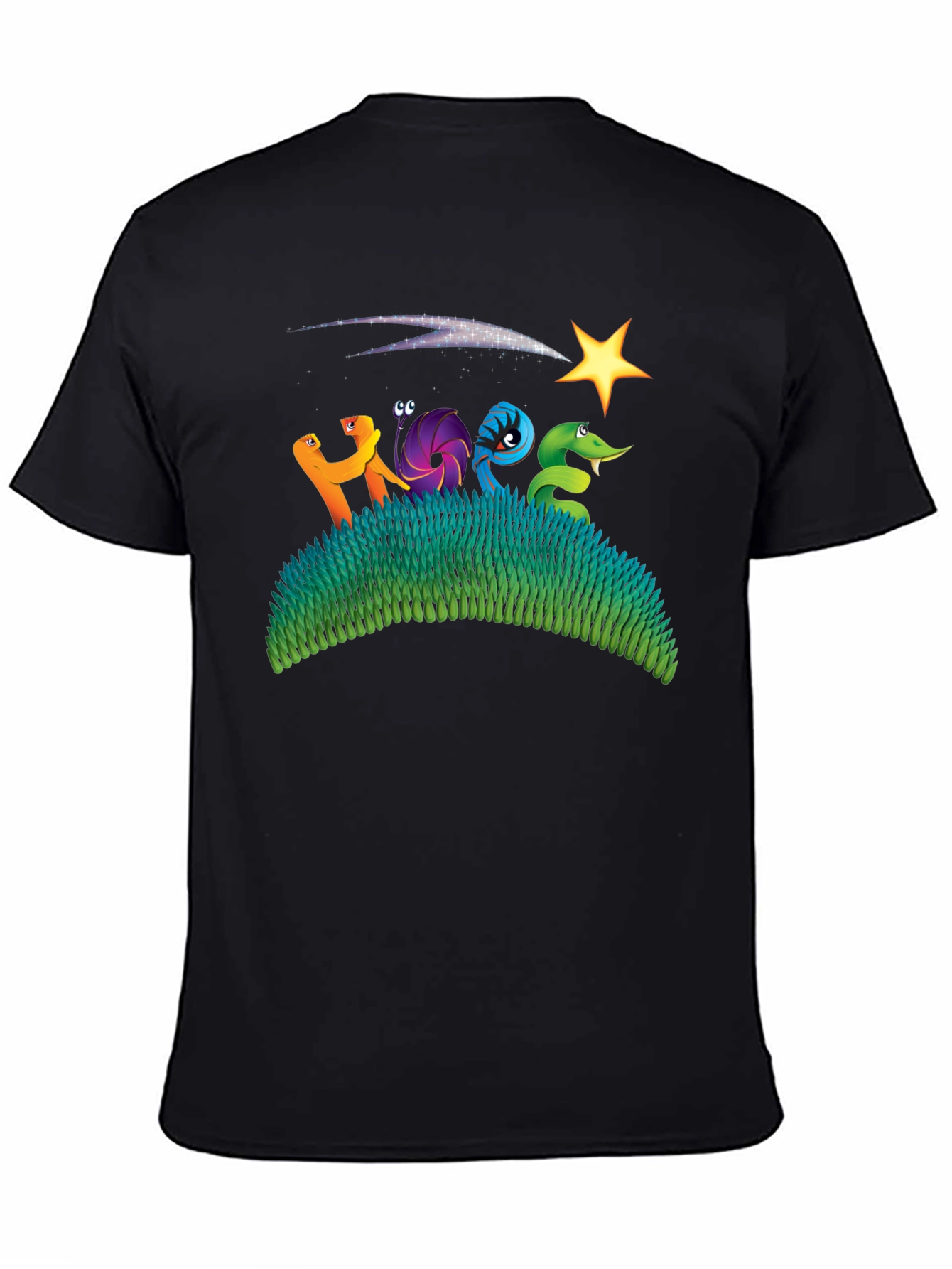 Starry Night Worms Black Graphic Tee