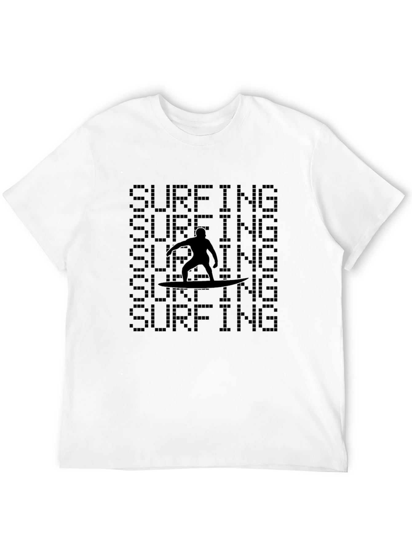 Surfing Silhouette Graphic Tee - Black