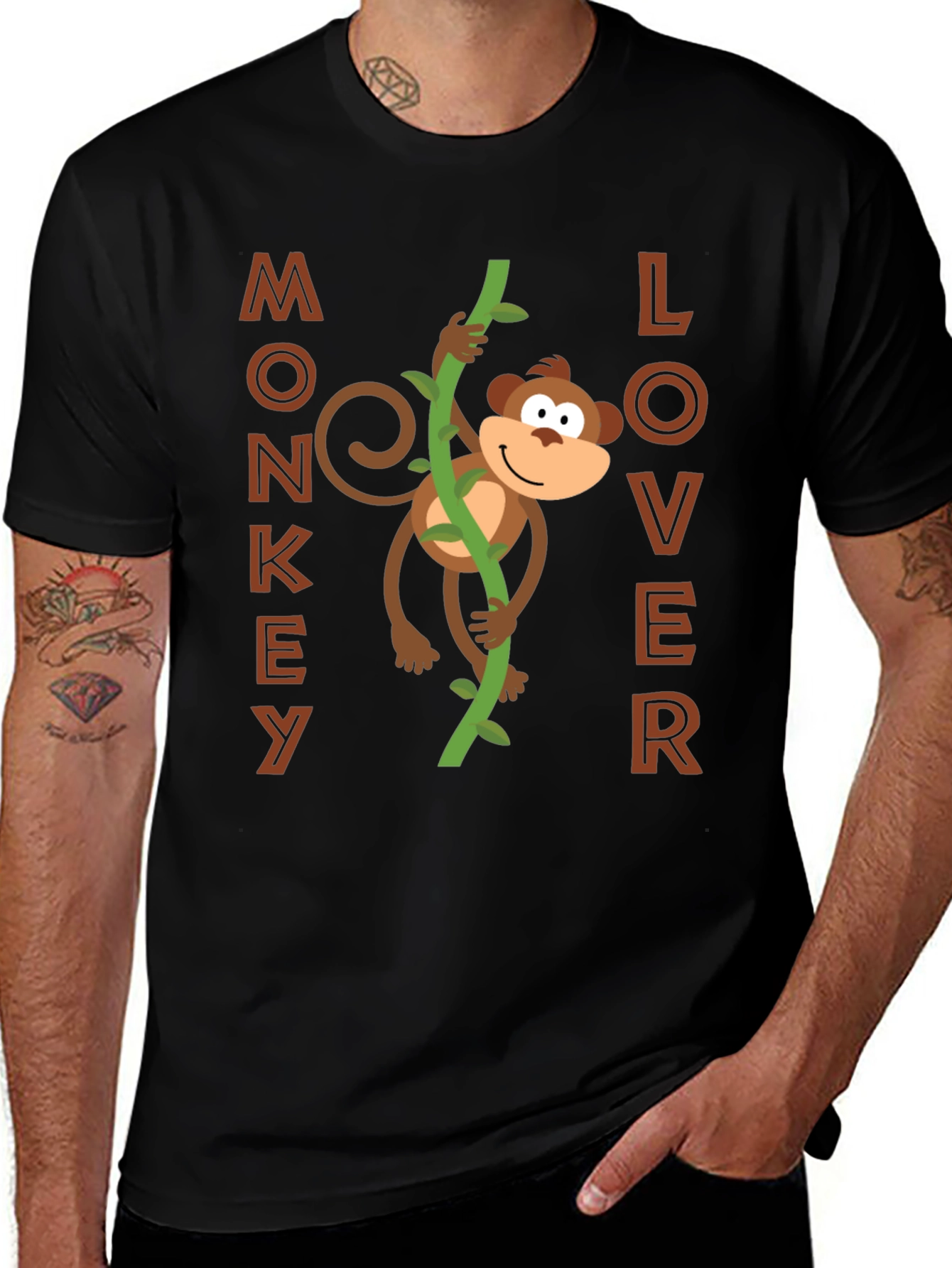 Monkey Lover Graphic Tee - Fun Cartoon Design!