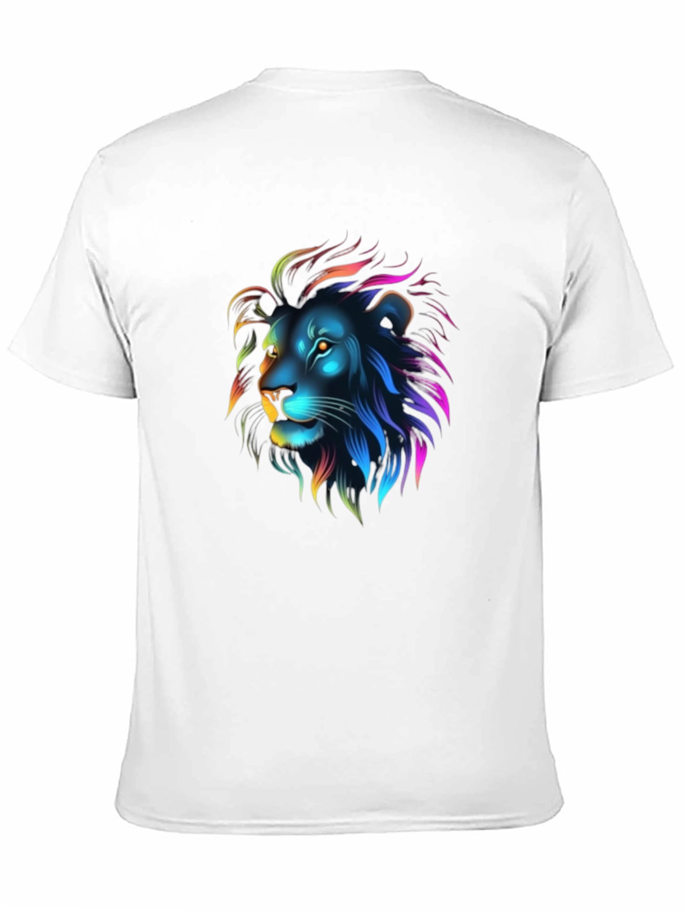 Neon Lion Graphic Black T-Shirt