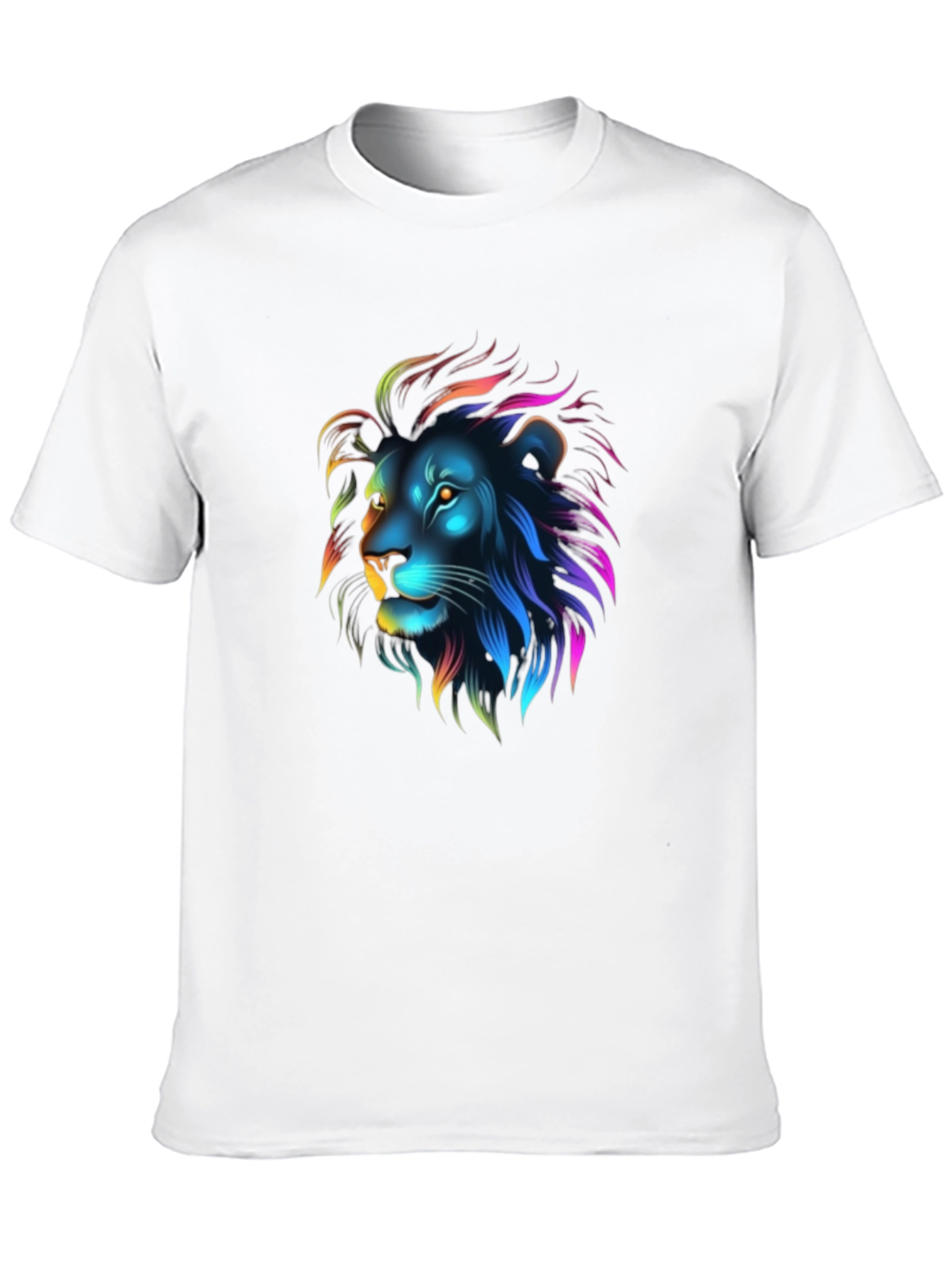 Neon Lion Graphic Black T-Shirt