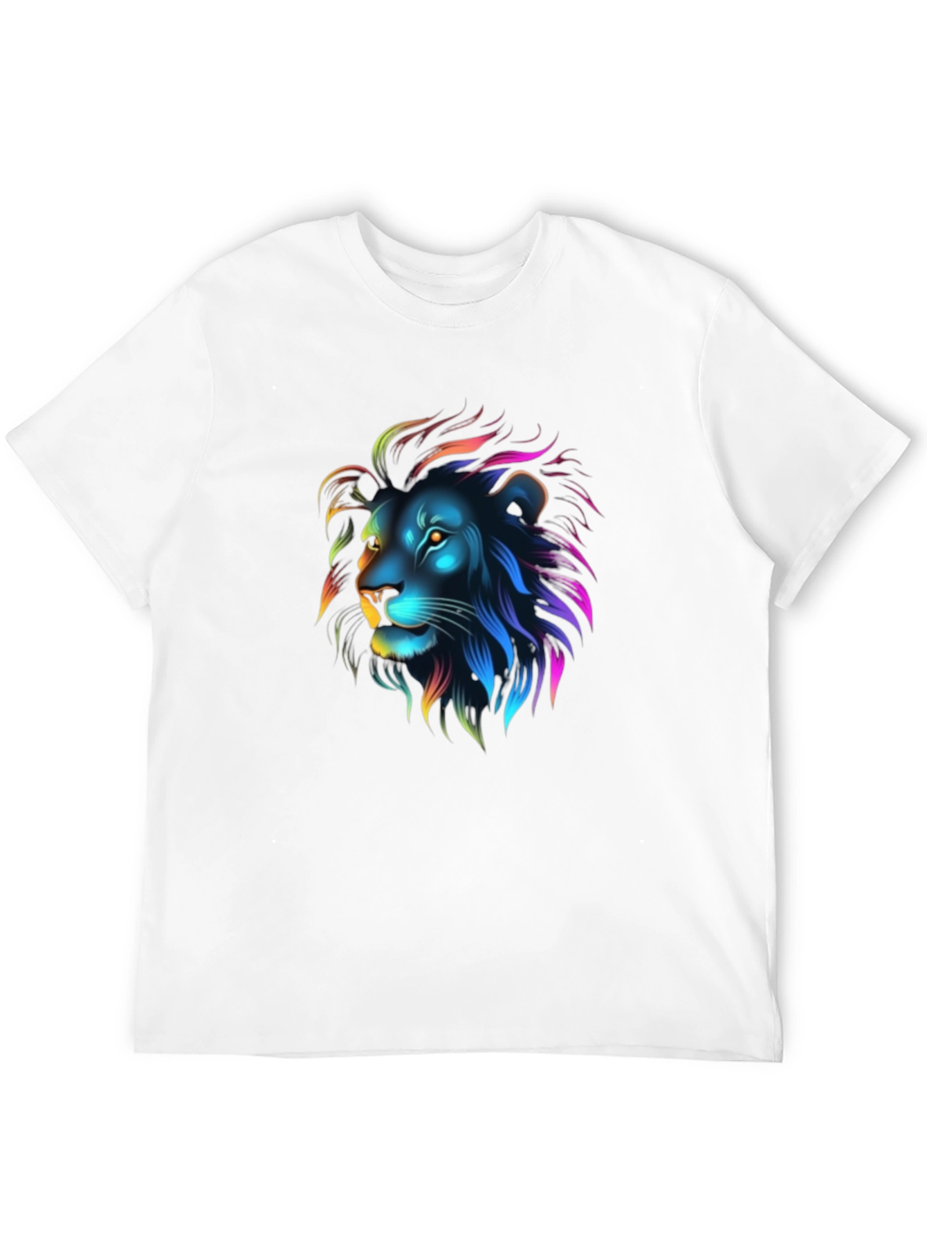 Neon Lion Graphic Black T-Shirt