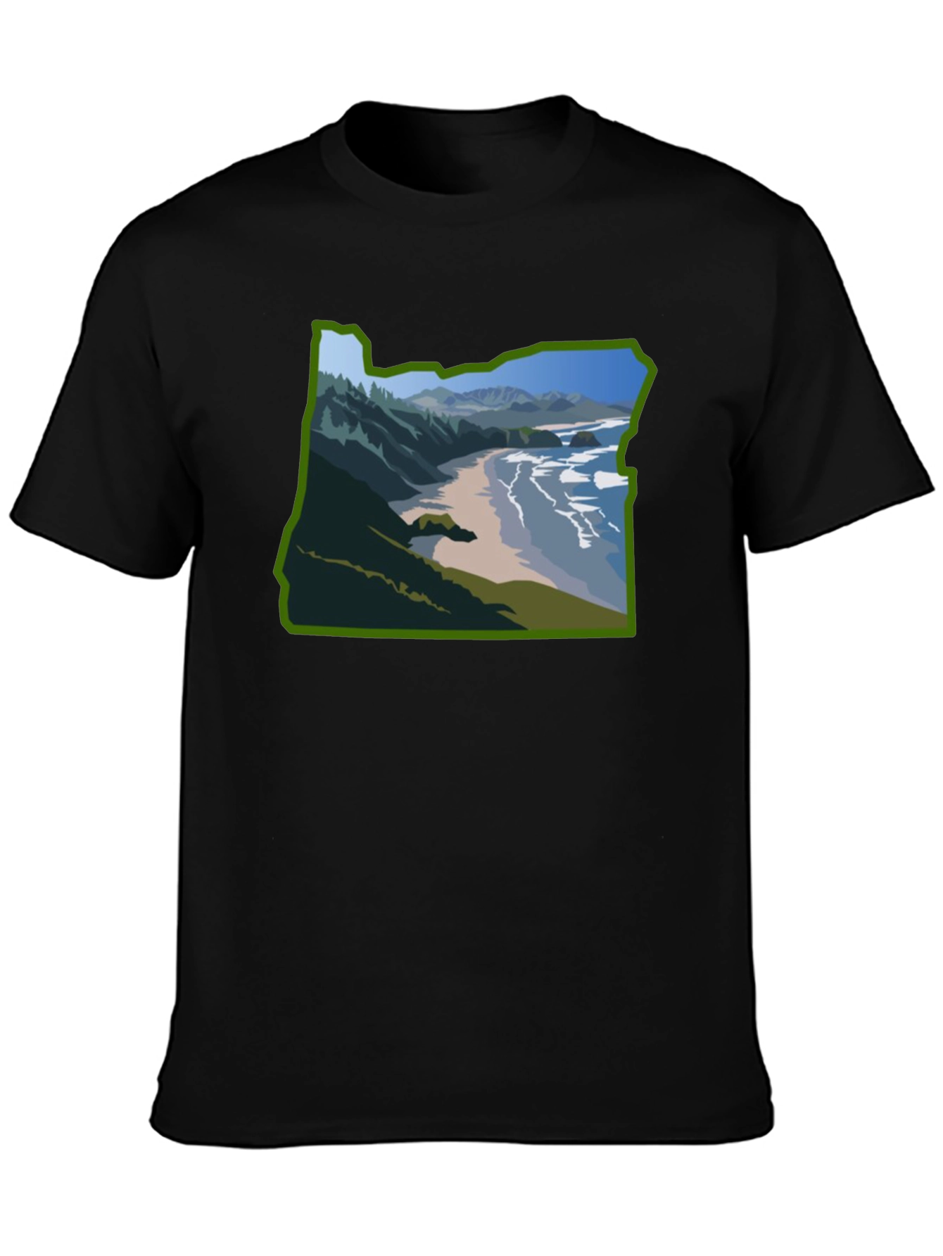 Oregon Coast Graphic Tee - Black
