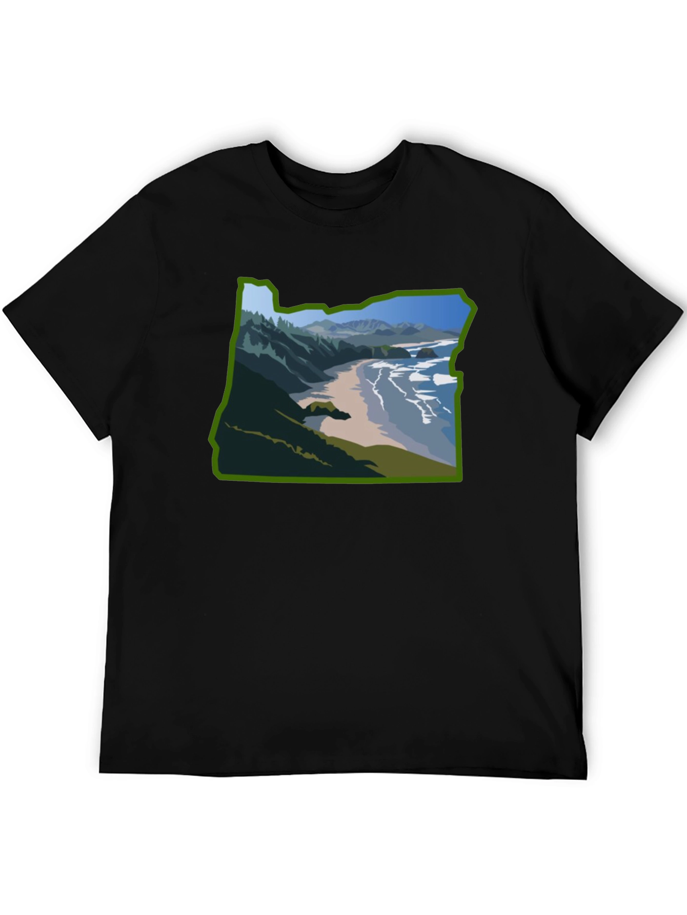 Oregon Coast Graphic Tee - Black