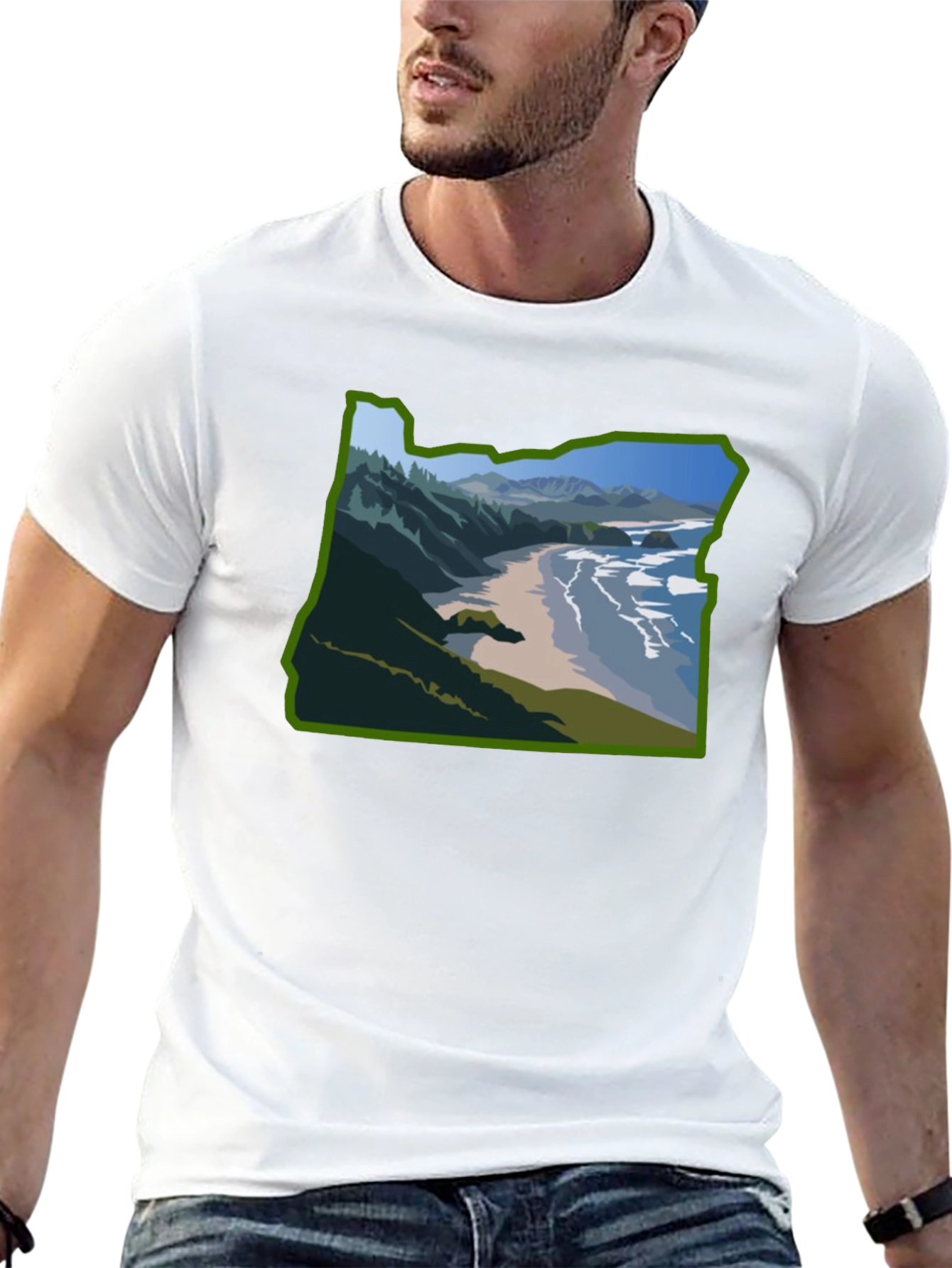 Oregon Coast Graphic Tee - Black