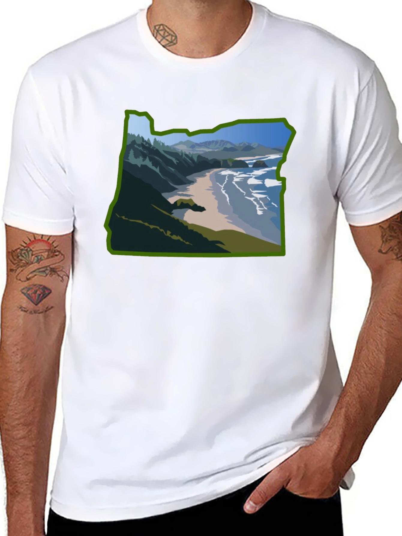 Oregon Coast Graphic Tee - Black