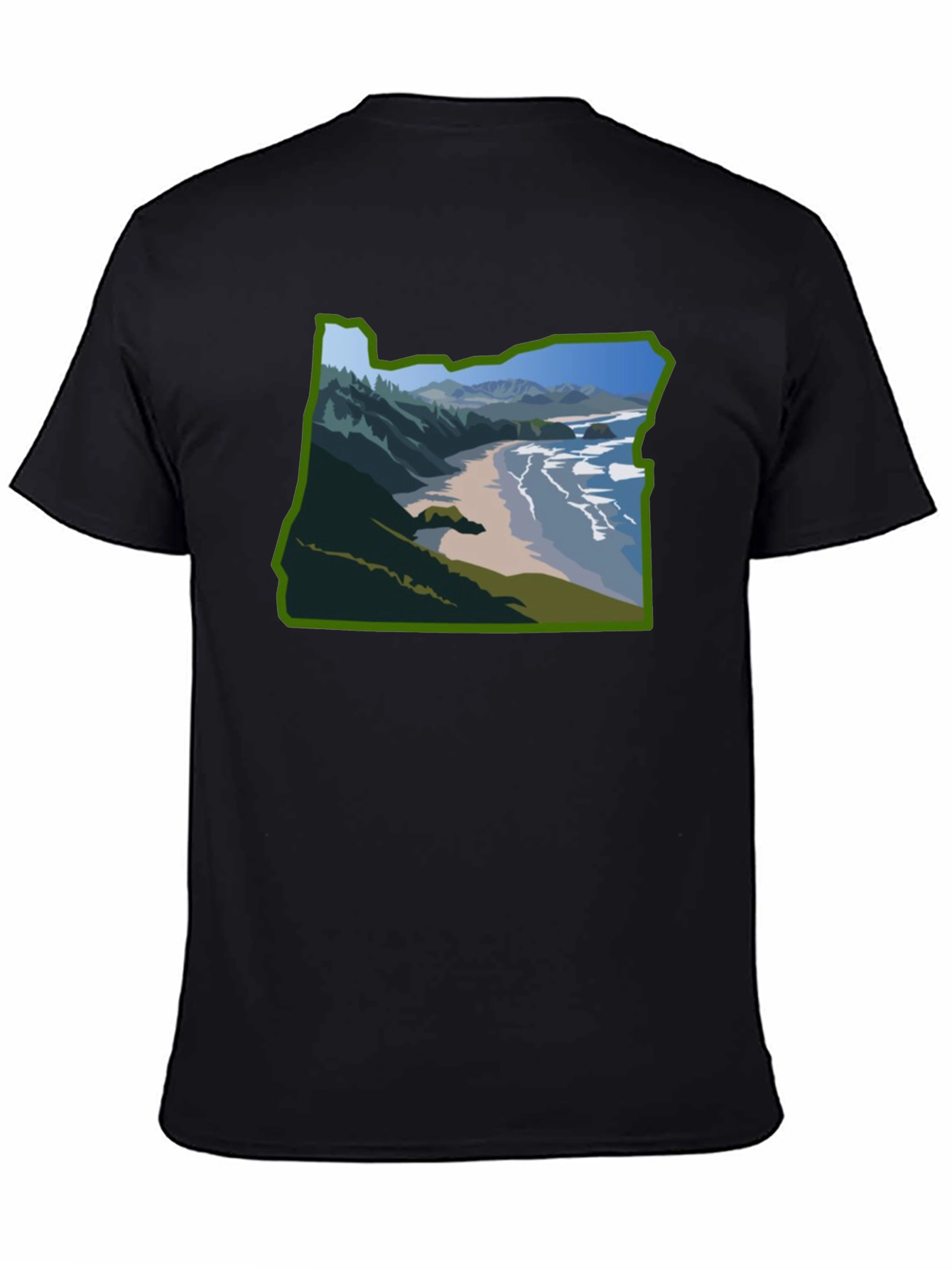 Oregon Coast Graphic Tee - Black