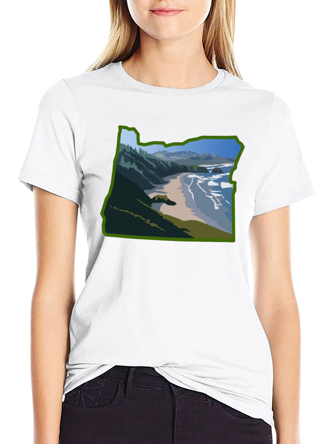 Oregon Coast Graphic Tee - Black