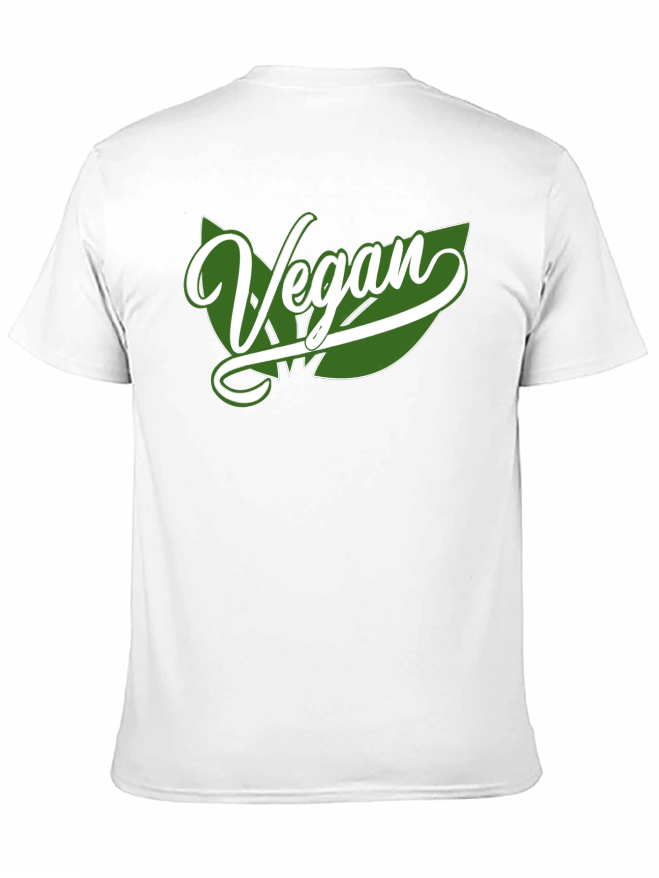 Vegan Leaf Graphic Tee - Black Cotton Blend Shirt