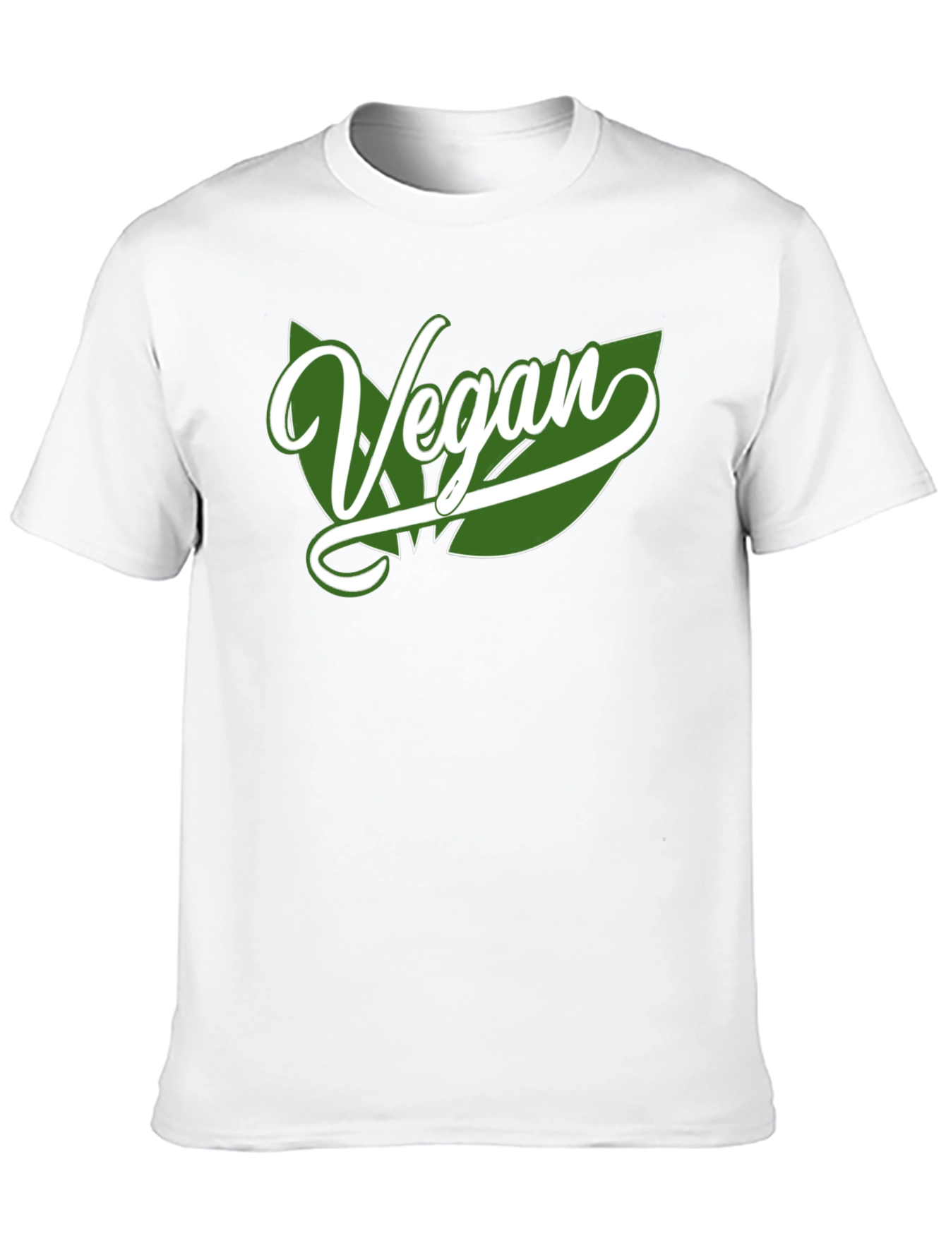 Vegan Leaf Graphic Tee - Black Cotton Blend Shirt