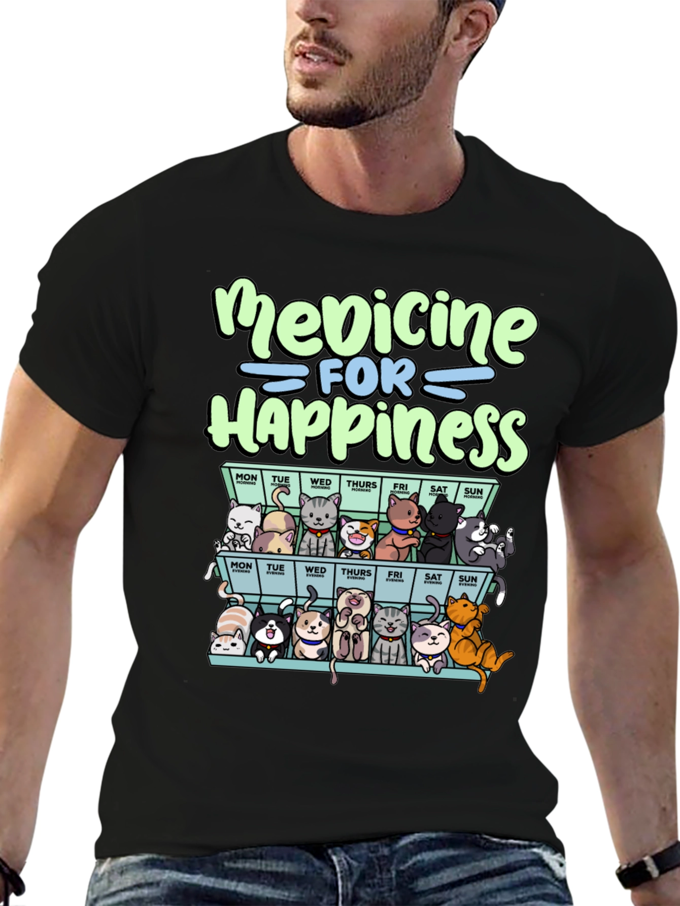 Medicine for Happiness Cats T-Shirt