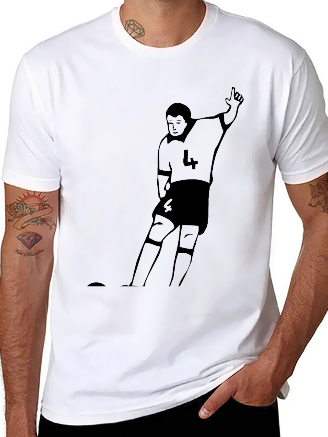 Black Soccer Player Graphic Tee