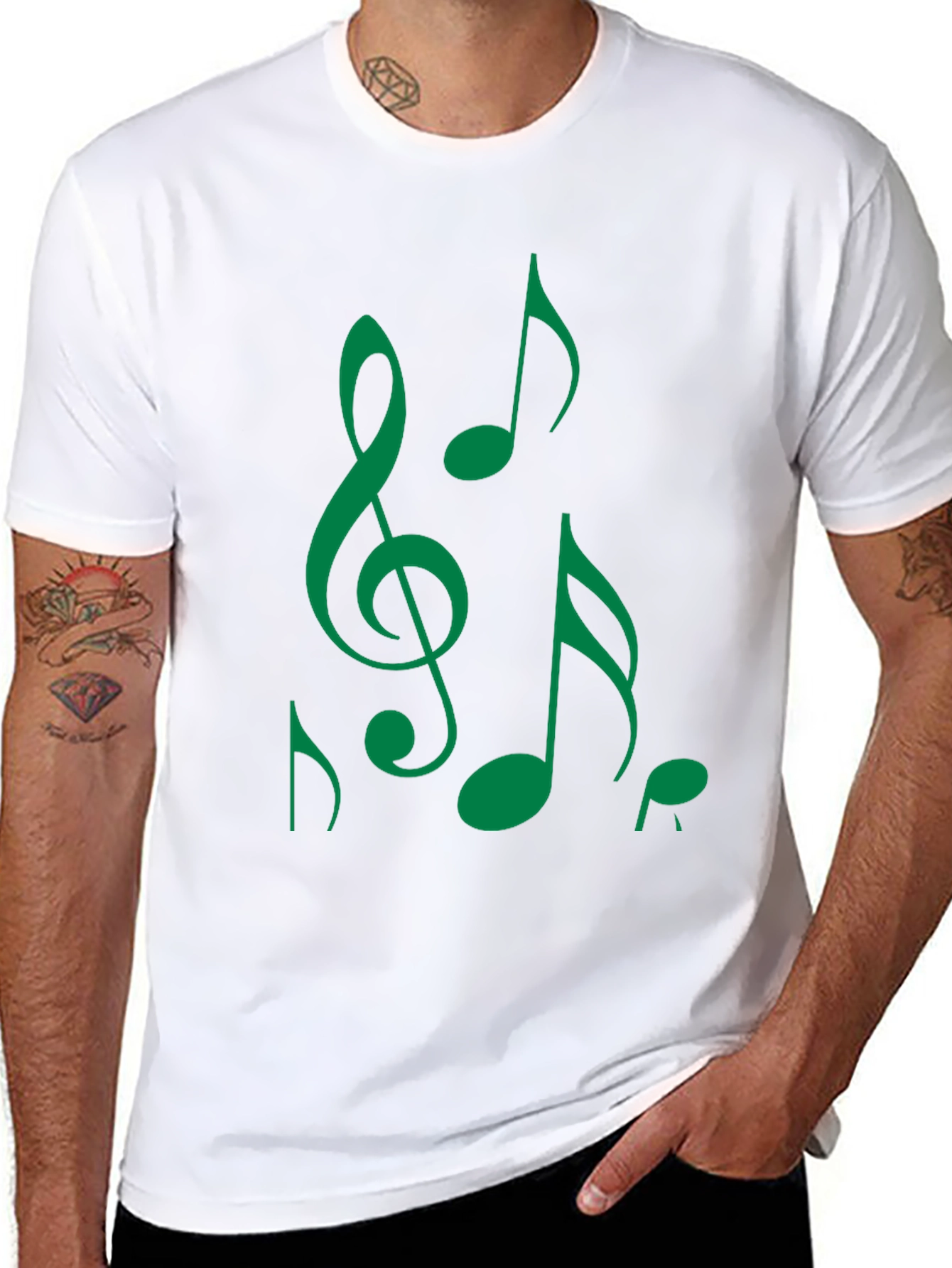 Music Notes Black T-Shirt
