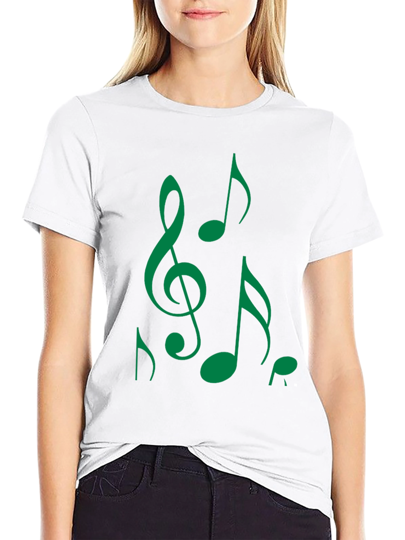 Music Notes Black T-Shirt