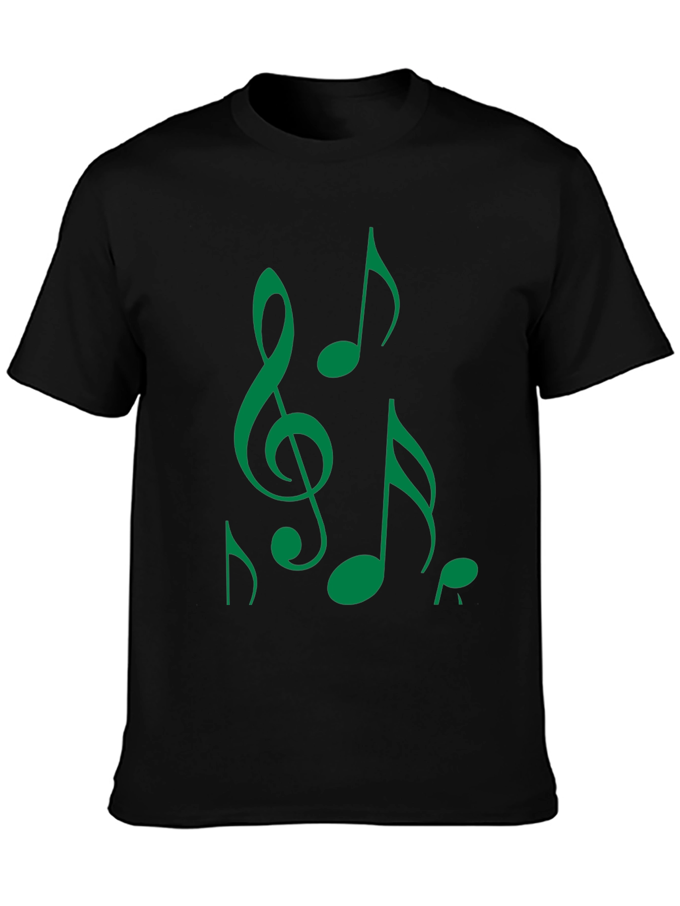 Music Notes Black T-Shirt