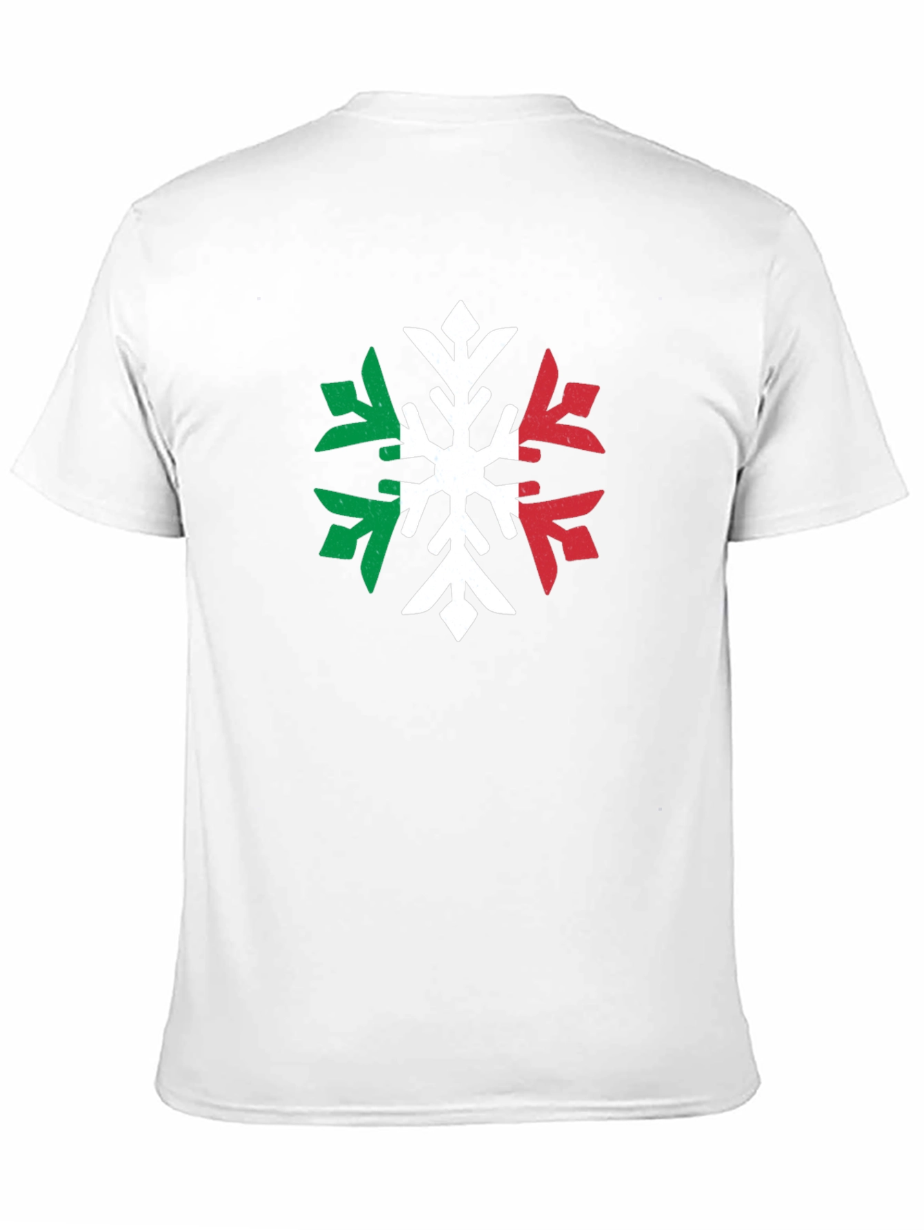 Italian Flag Snowflake Graphic Tee - Black T-Shirt