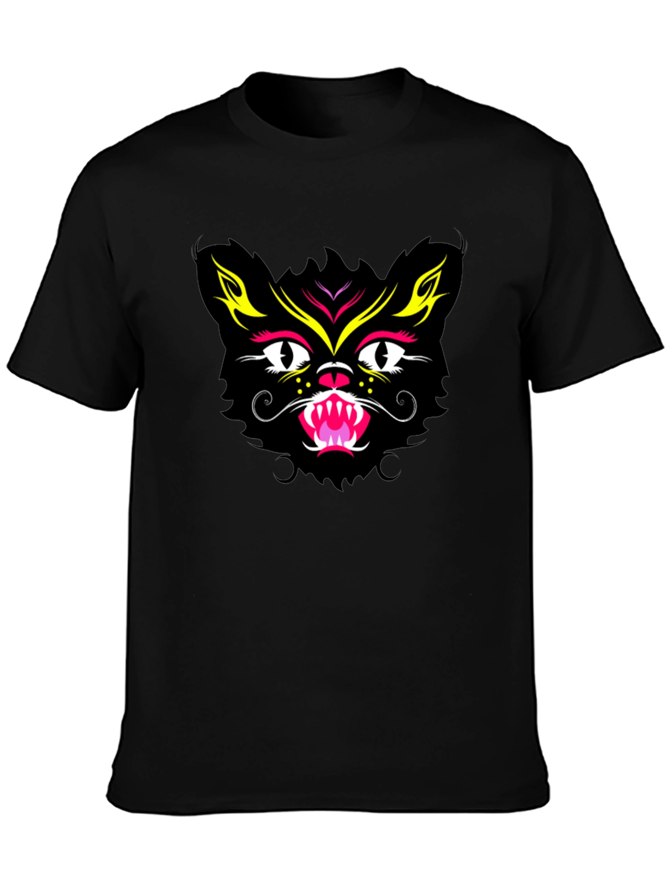 Black Cat Face Graphic Tee
