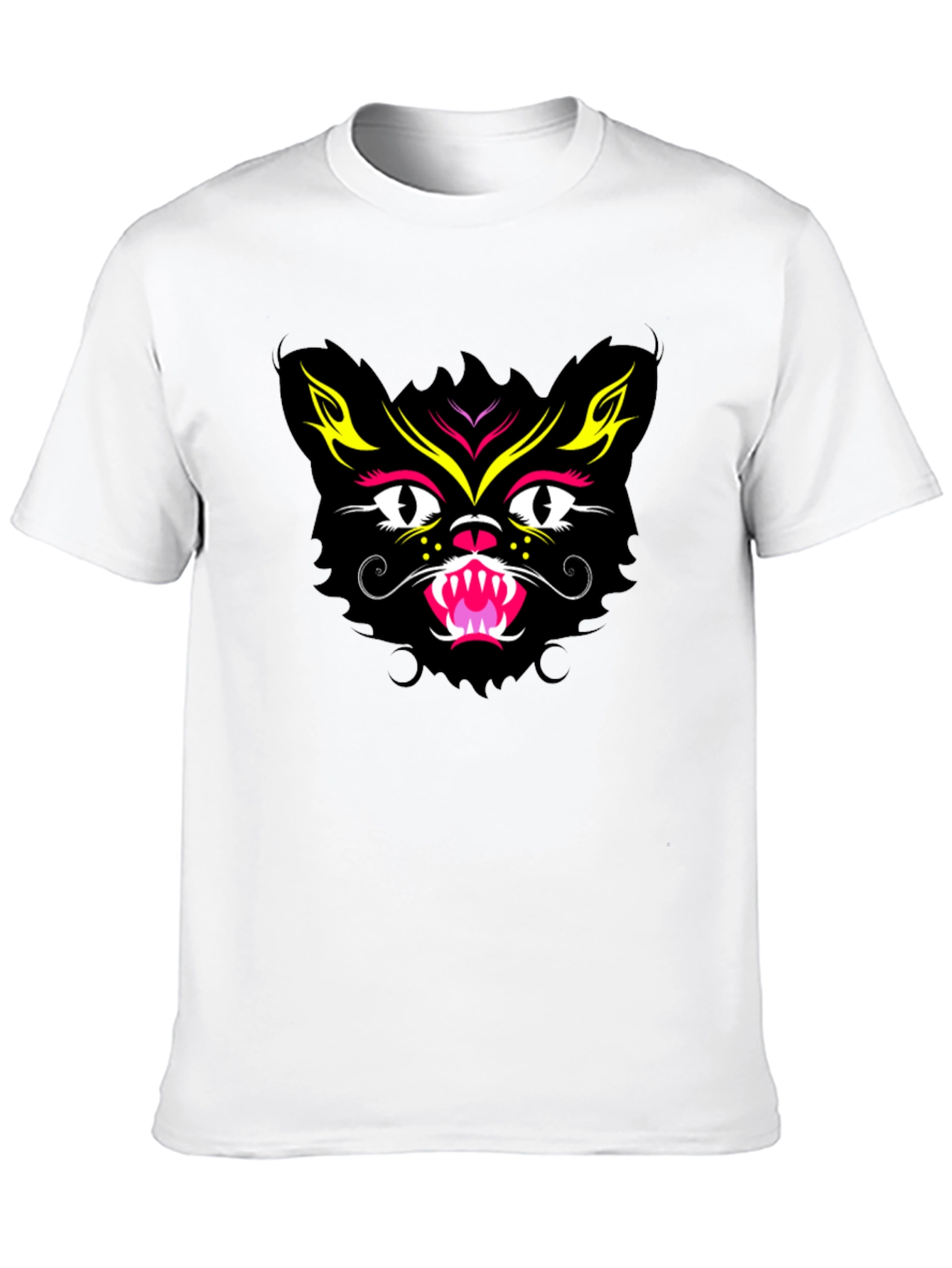 Black Cat Face Graphic Tee