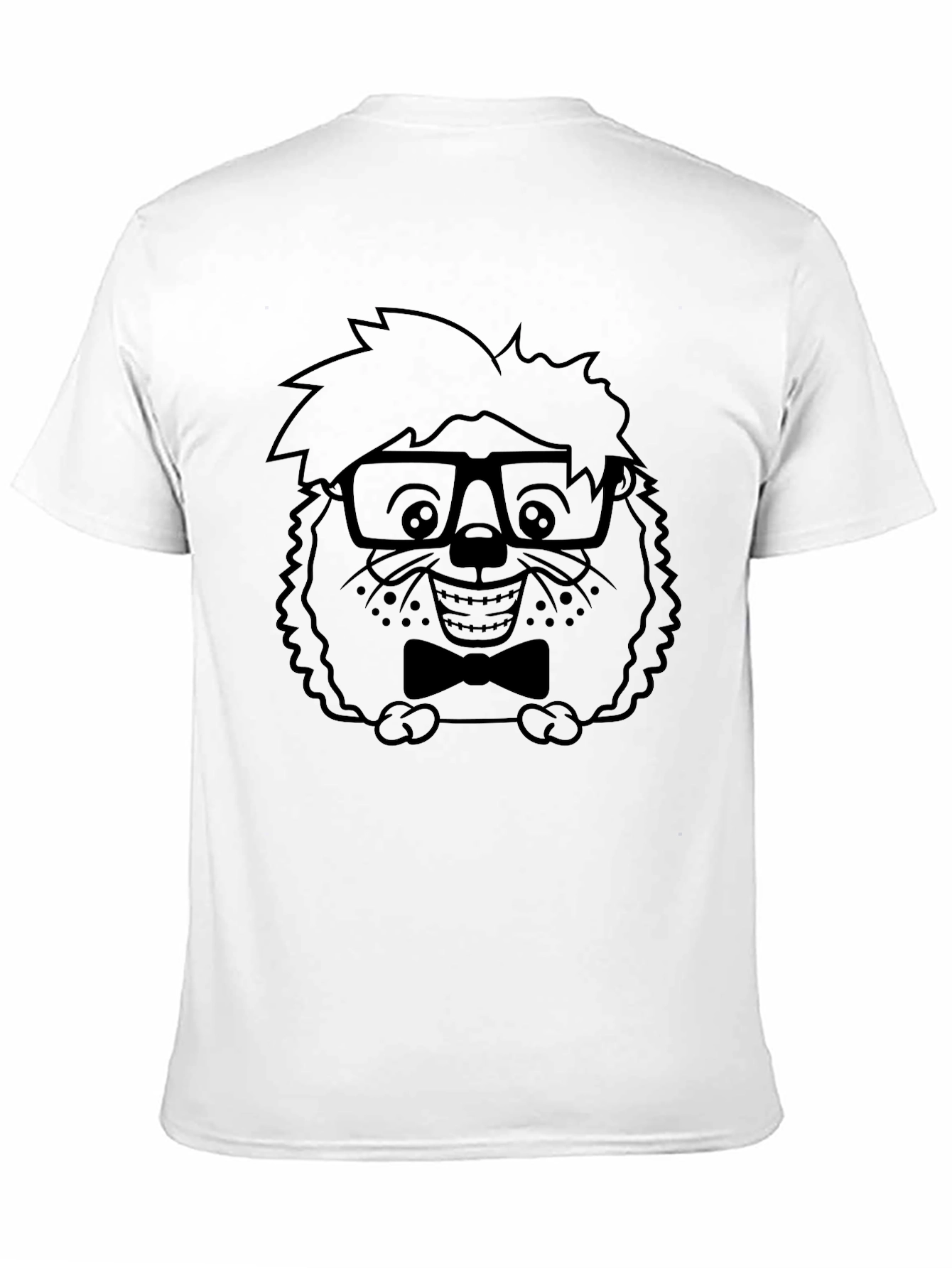 Nerdy Hedgehog Graphic Black T-Shirt