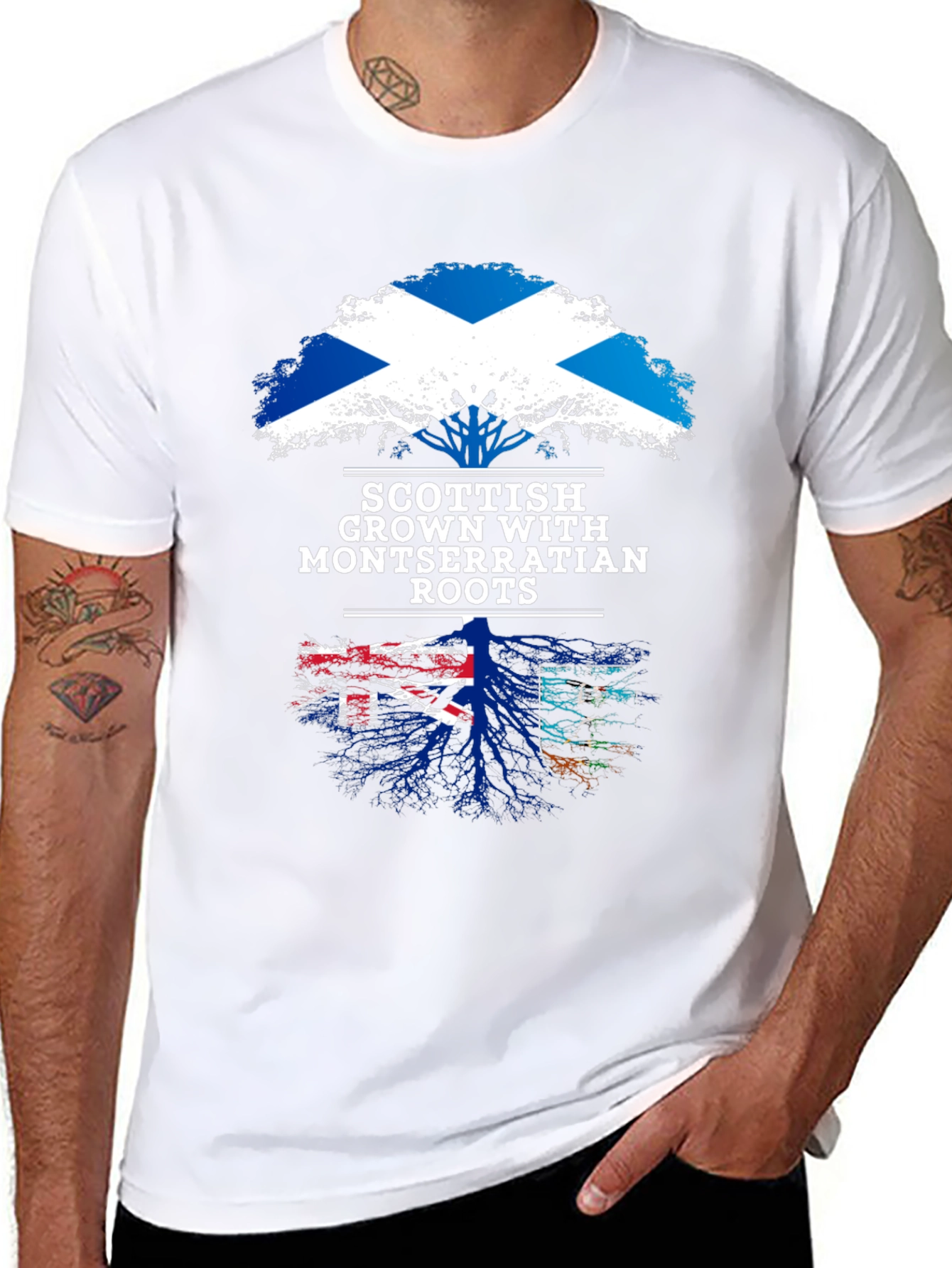 Scottish Grown with Montserrat Roots T-Shirt