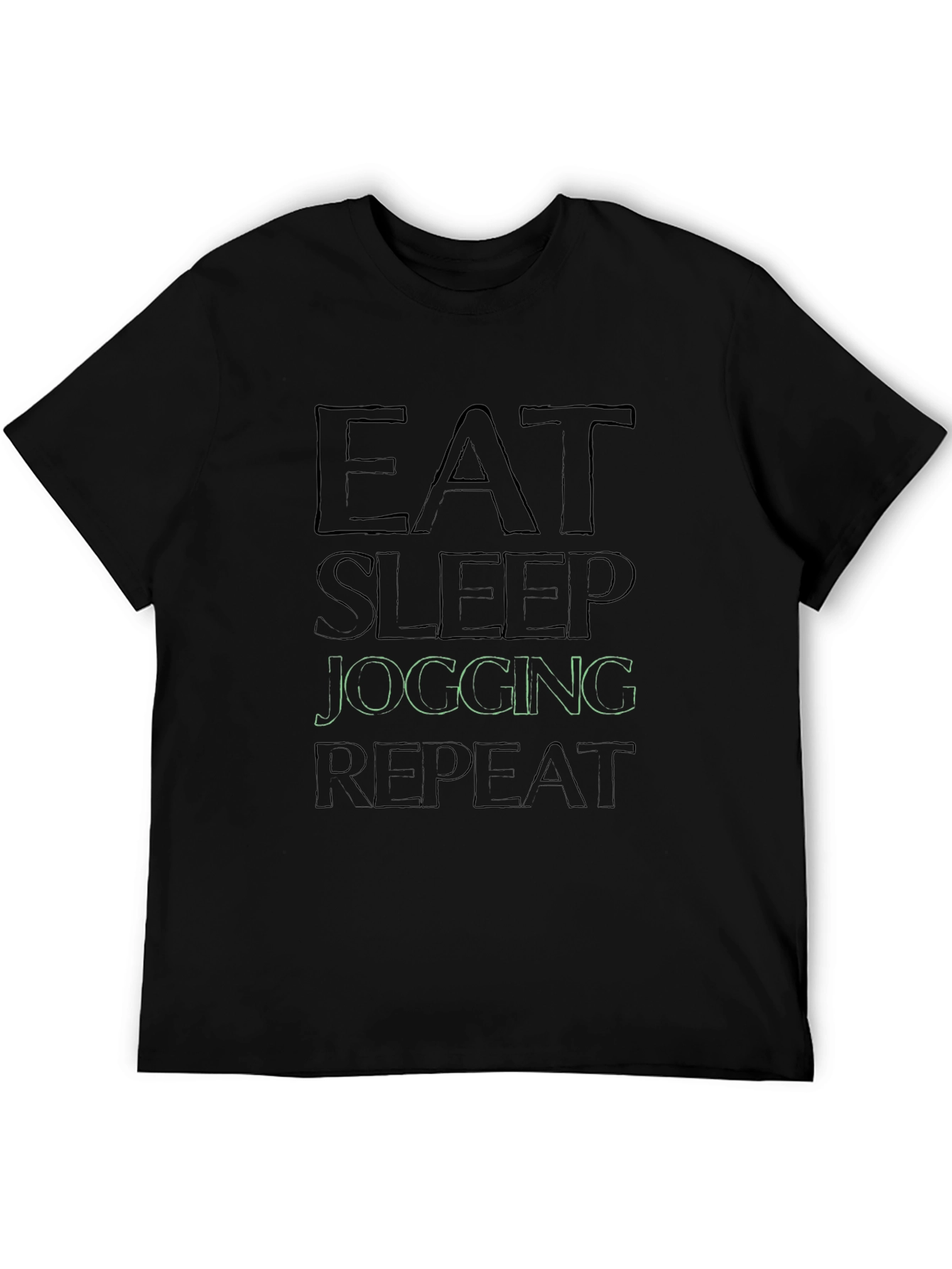 Eat Sleep Jogging Repeat Black T-Shirt