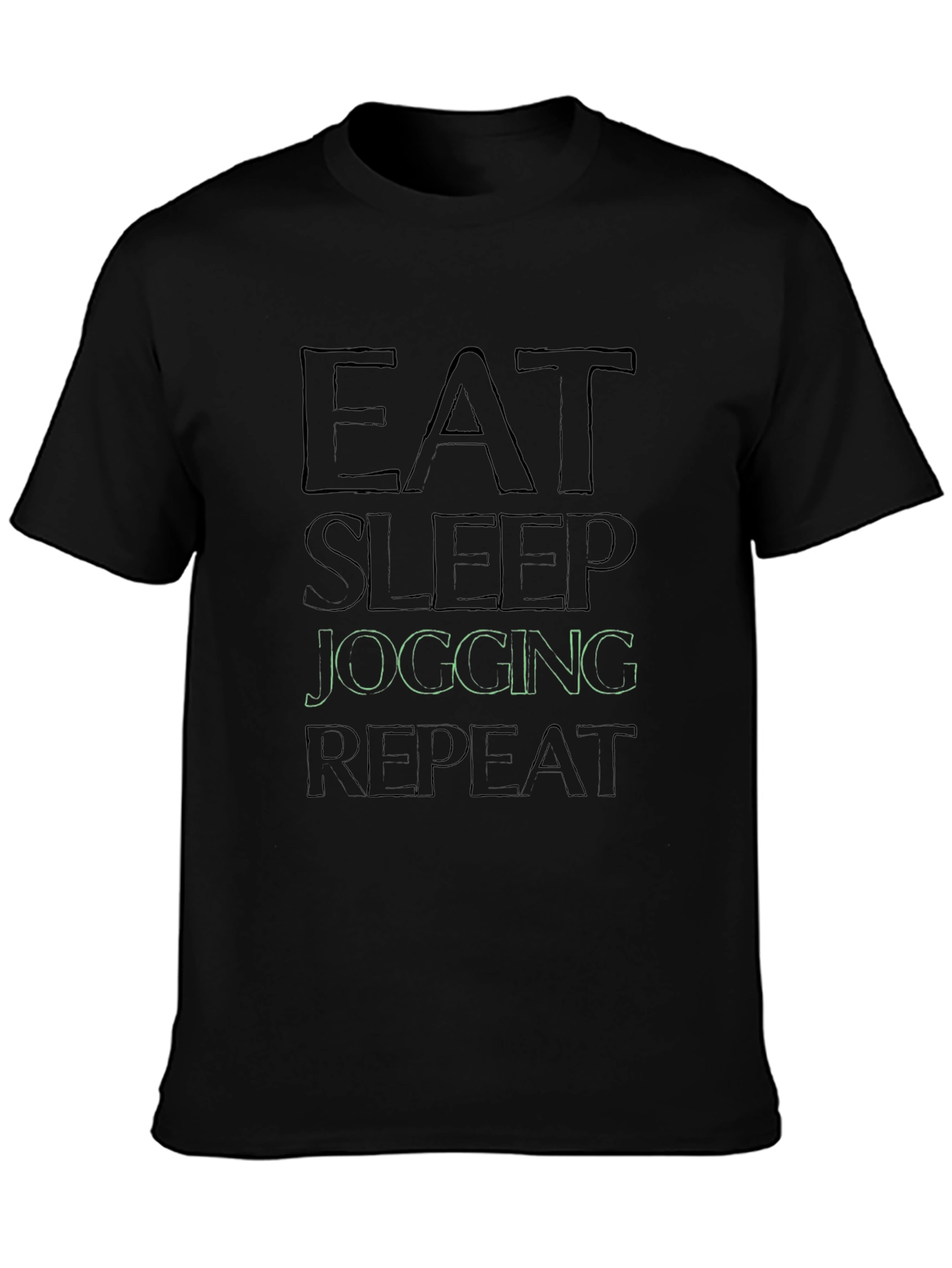 Eat Sleep Jogging Repeat Black T-Shirt