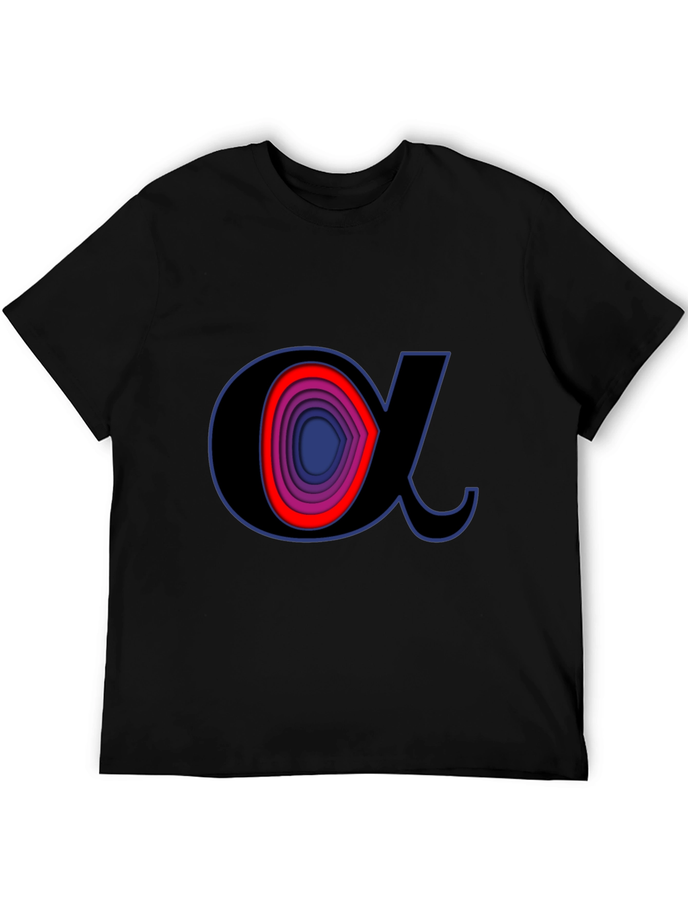 Alpha Symbol Graphic Tee - Stylish Black T-Shirt