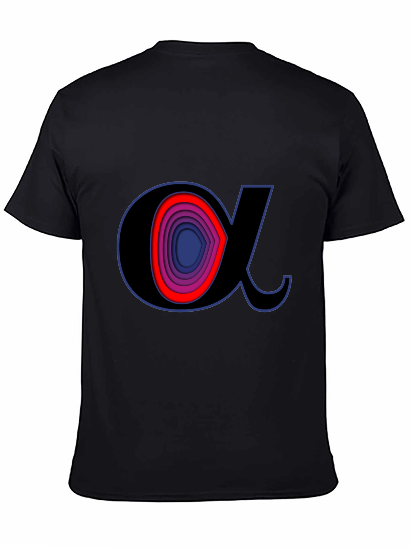 Alpha Symbol Graphic Tee - Stylish Black T-Shirt