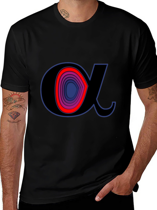 Alpha Symbol Graphic Tee - Stylish Black T-Shirt