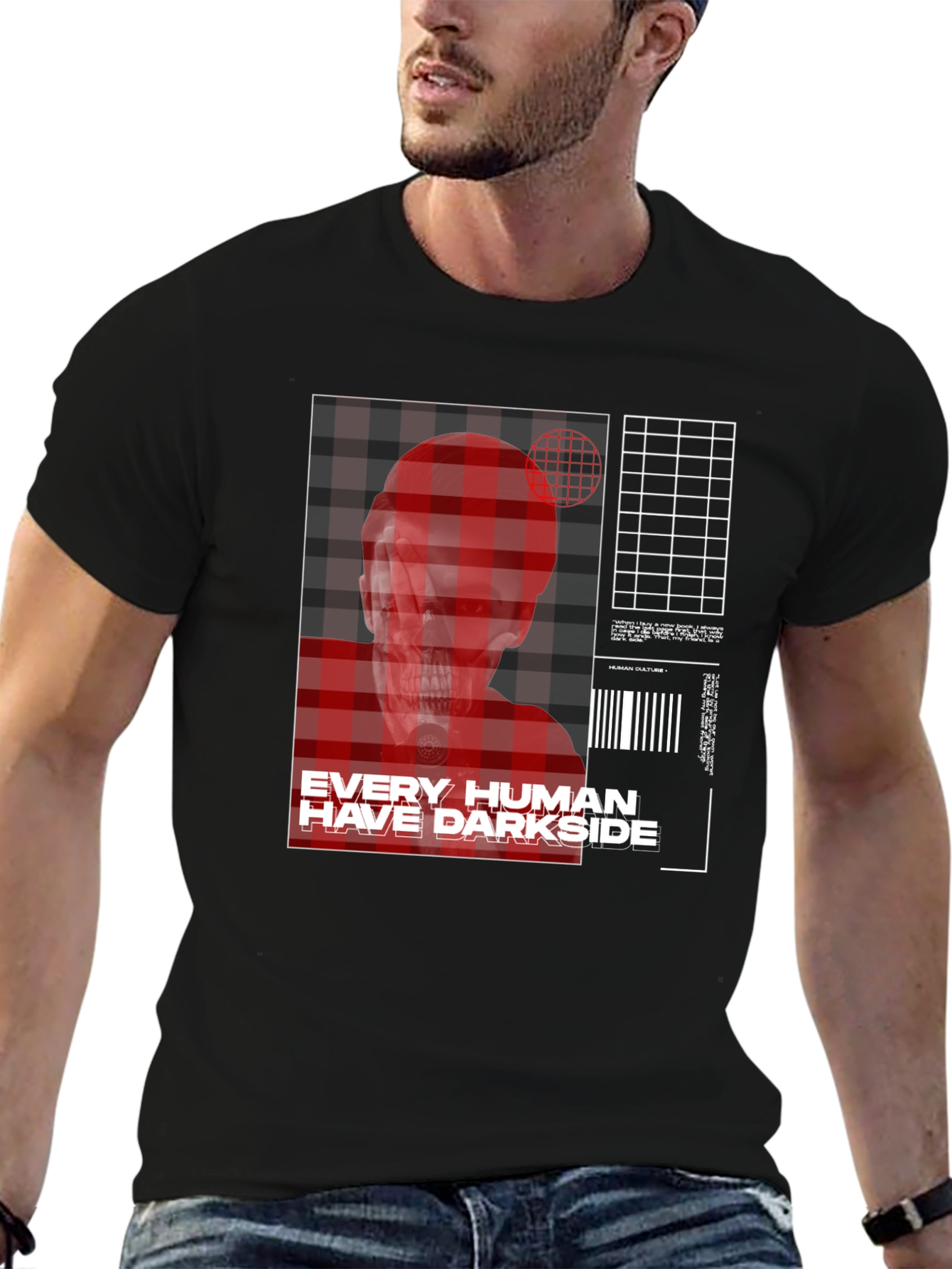 Edgy Human Darkside Graphic T-Shirt