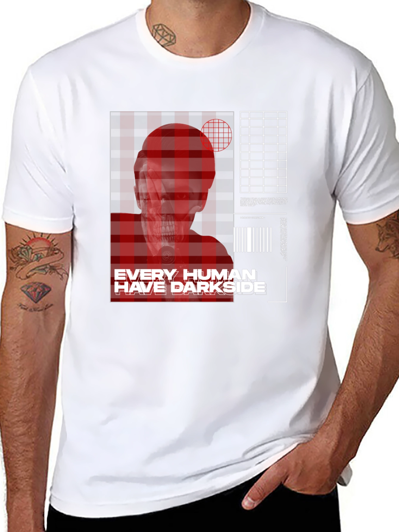 Edgy Human Darkside Graphic T-Shirt