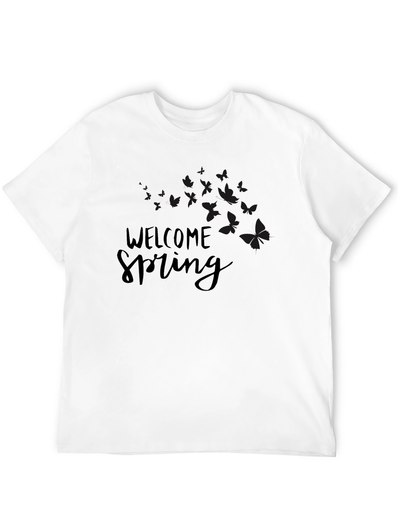 Welcome Spring Black Graphic Tee